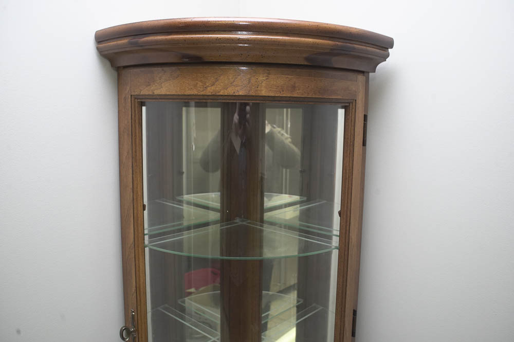 Bowfront Corner Curio Cabinet