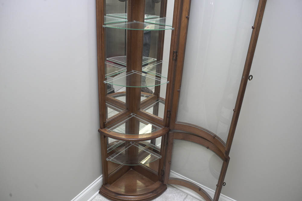 Bowfront Corner Curio Cabinet