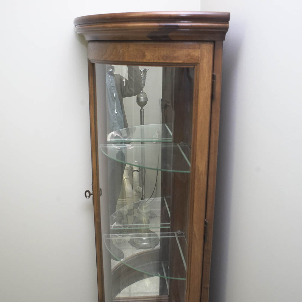 Bowfront Corner Curio Cabinet