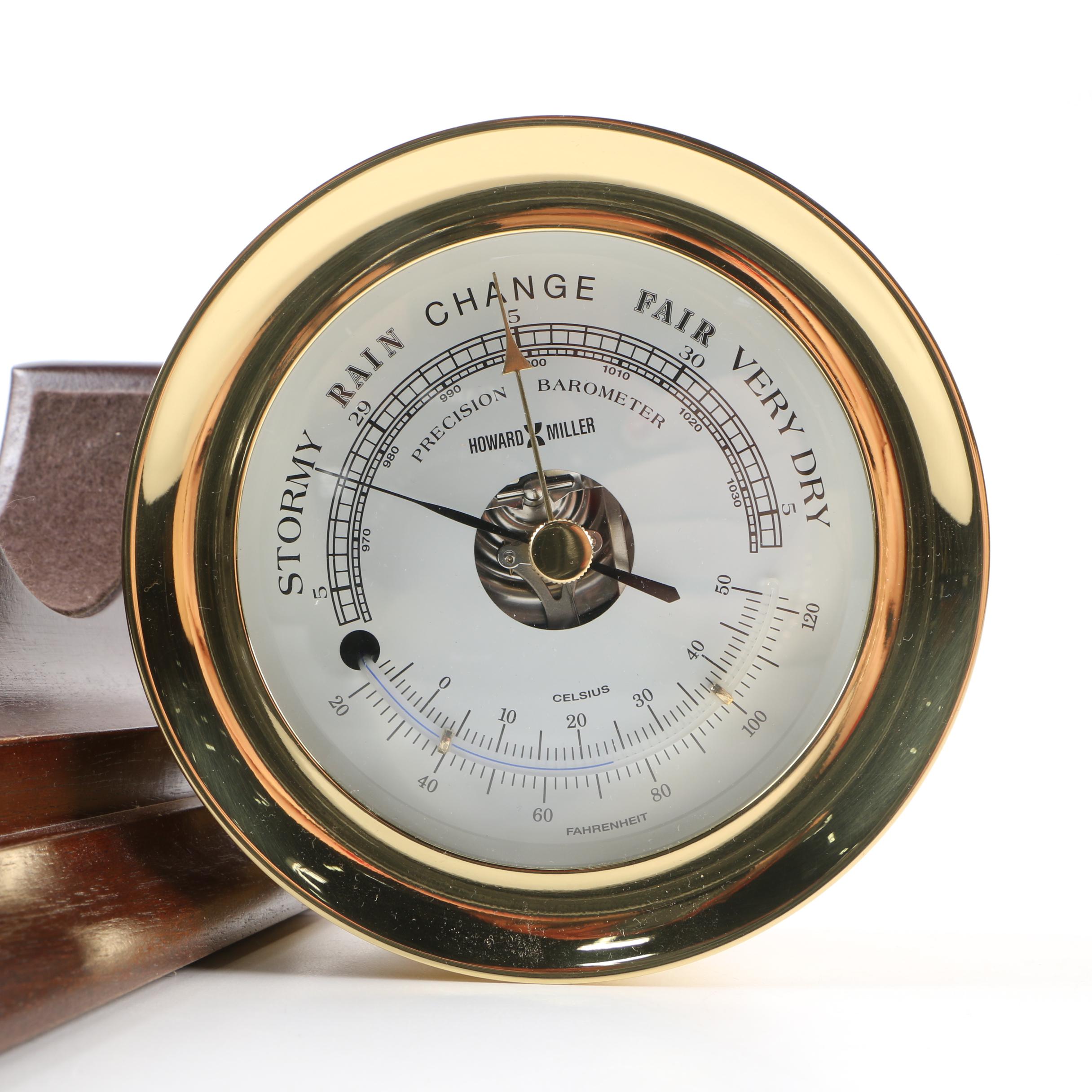 Howard Miller Tide and Time Clock and Barometer on Stands