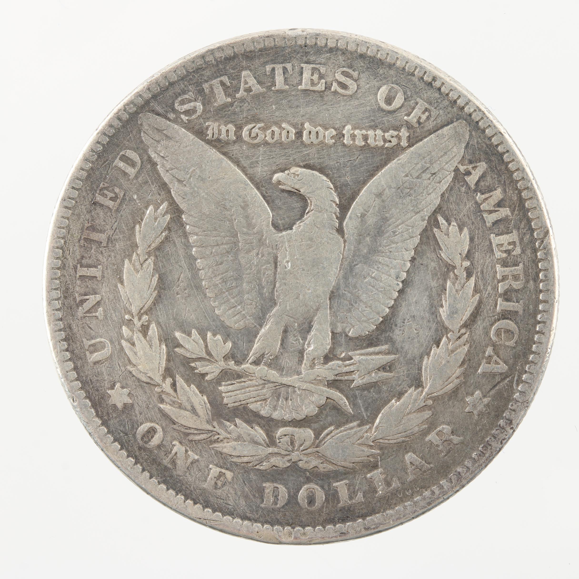 Group of Three Silver Morgan Dollars Including 1878, 1888, and 1921