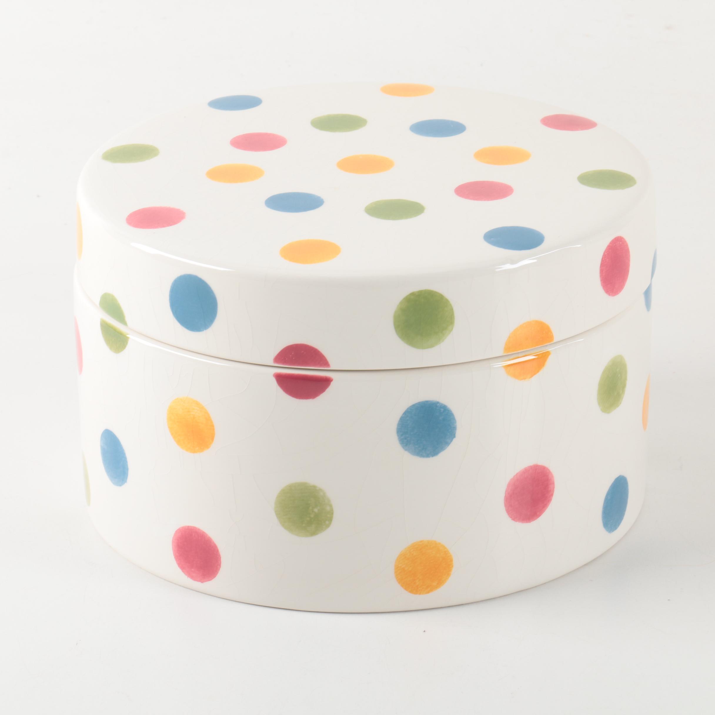 Polka Dot Ceramic Jar
