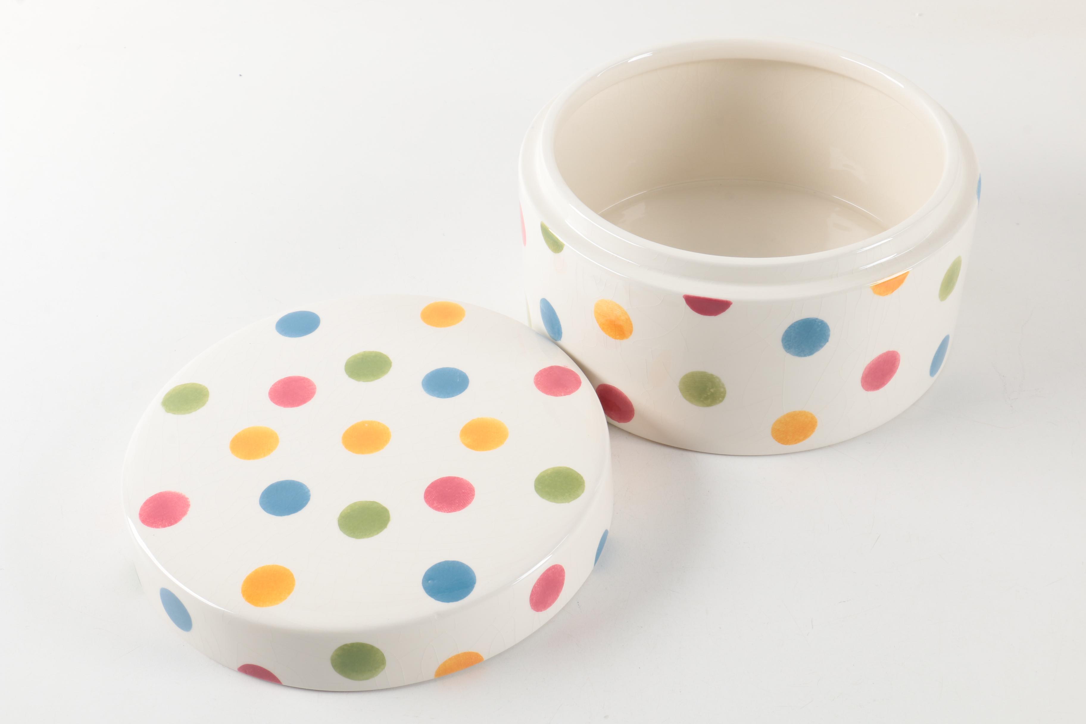 Polka Dot Ceramic Jar