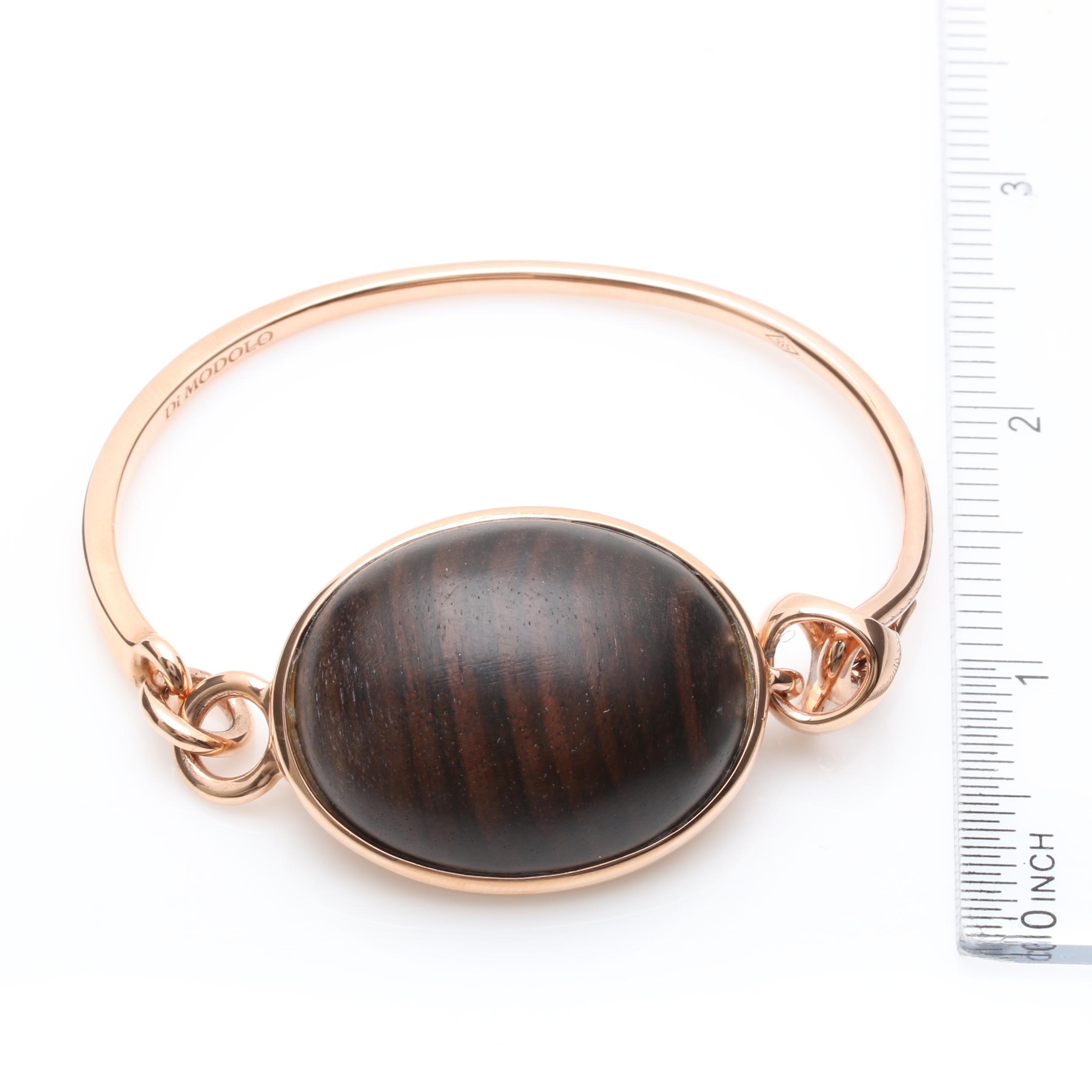 Di Modolo Gold Wash on Sterling Silver Wood Bangle Bracelet