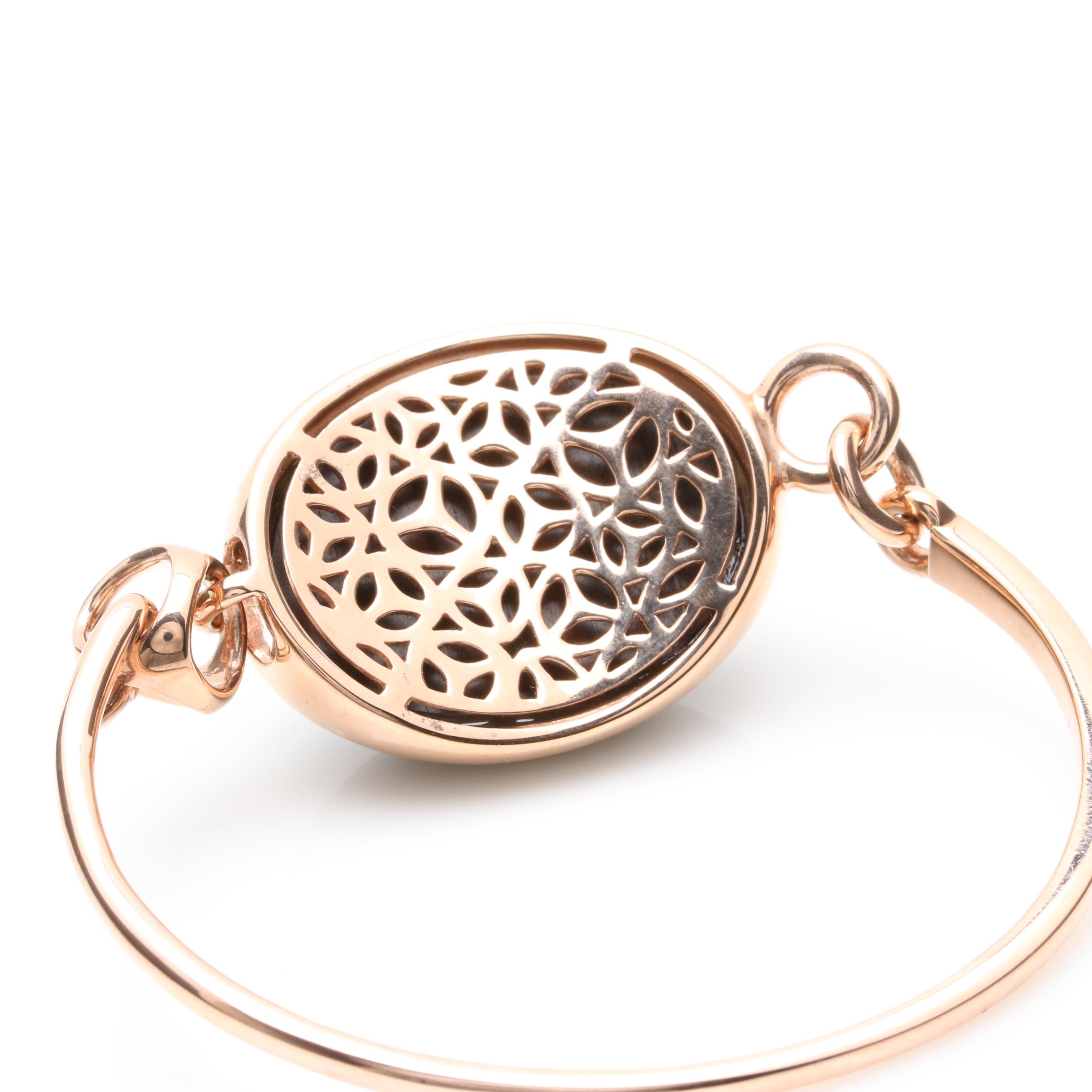 Di Modolo Gold Wash on Sterling Silver Wood Bangle Bracelet