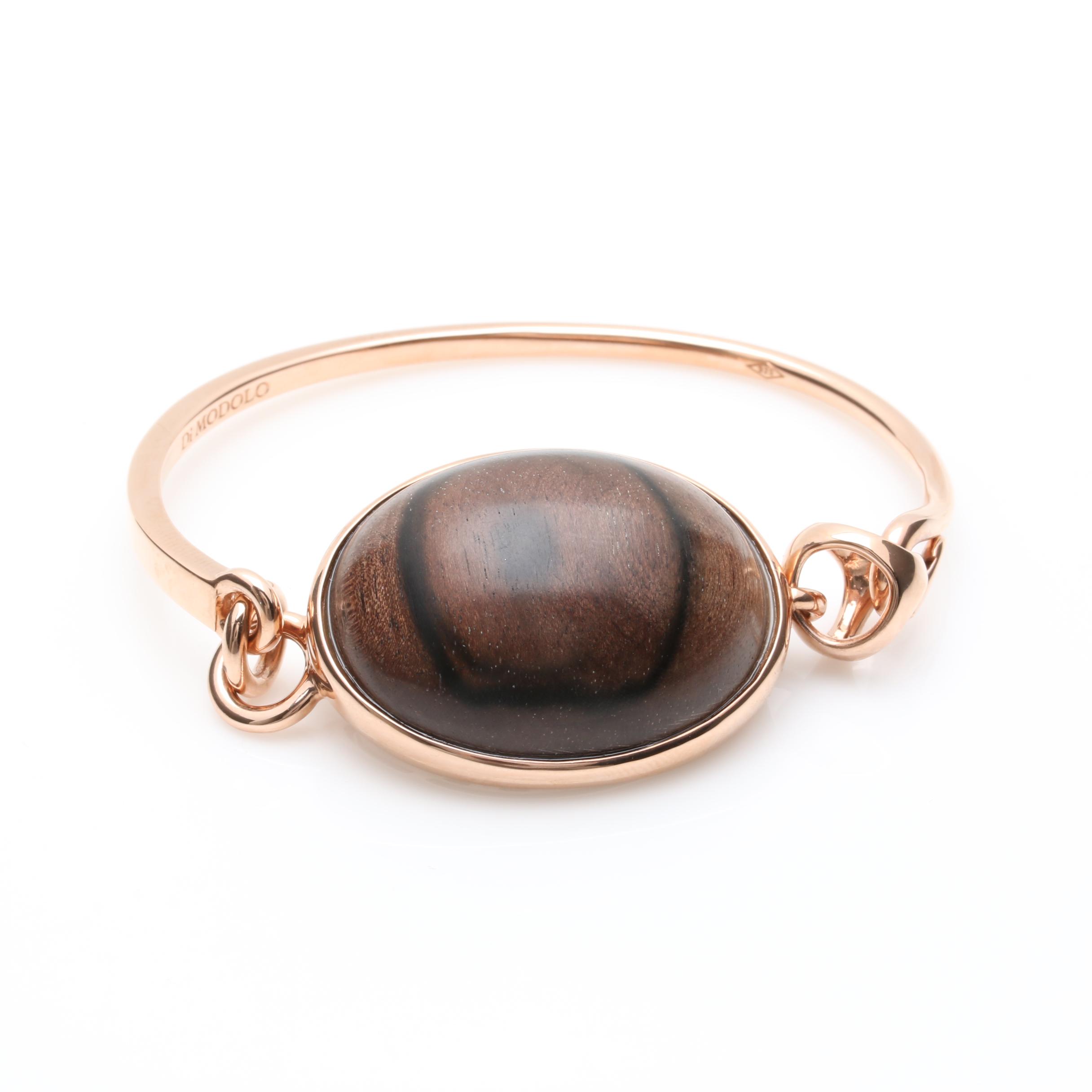 Di Modolo Gold Wash on Sterling Silver Wood Bangle Bracelet