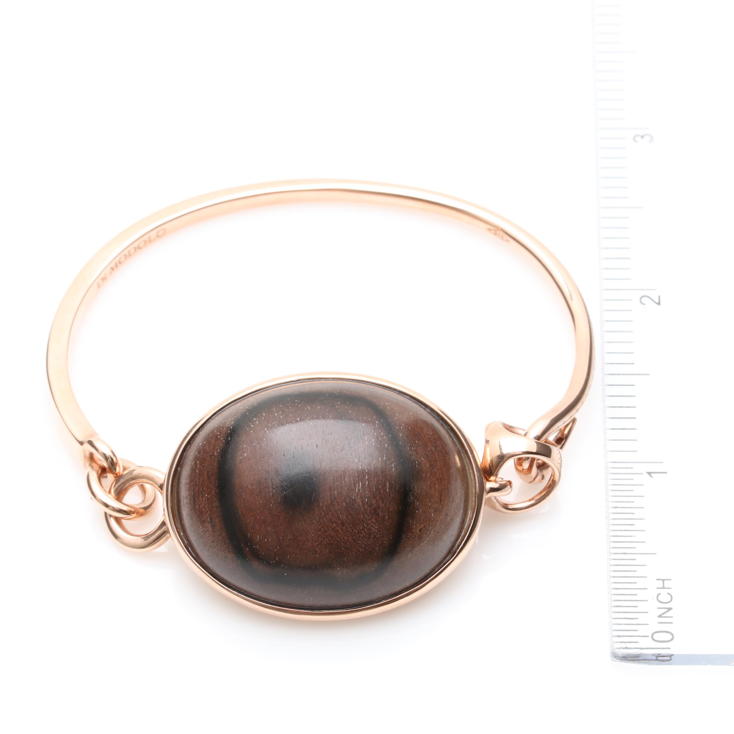 Di Modolo Gold Wash on Sterling Silver Wood Bangle Bracelet