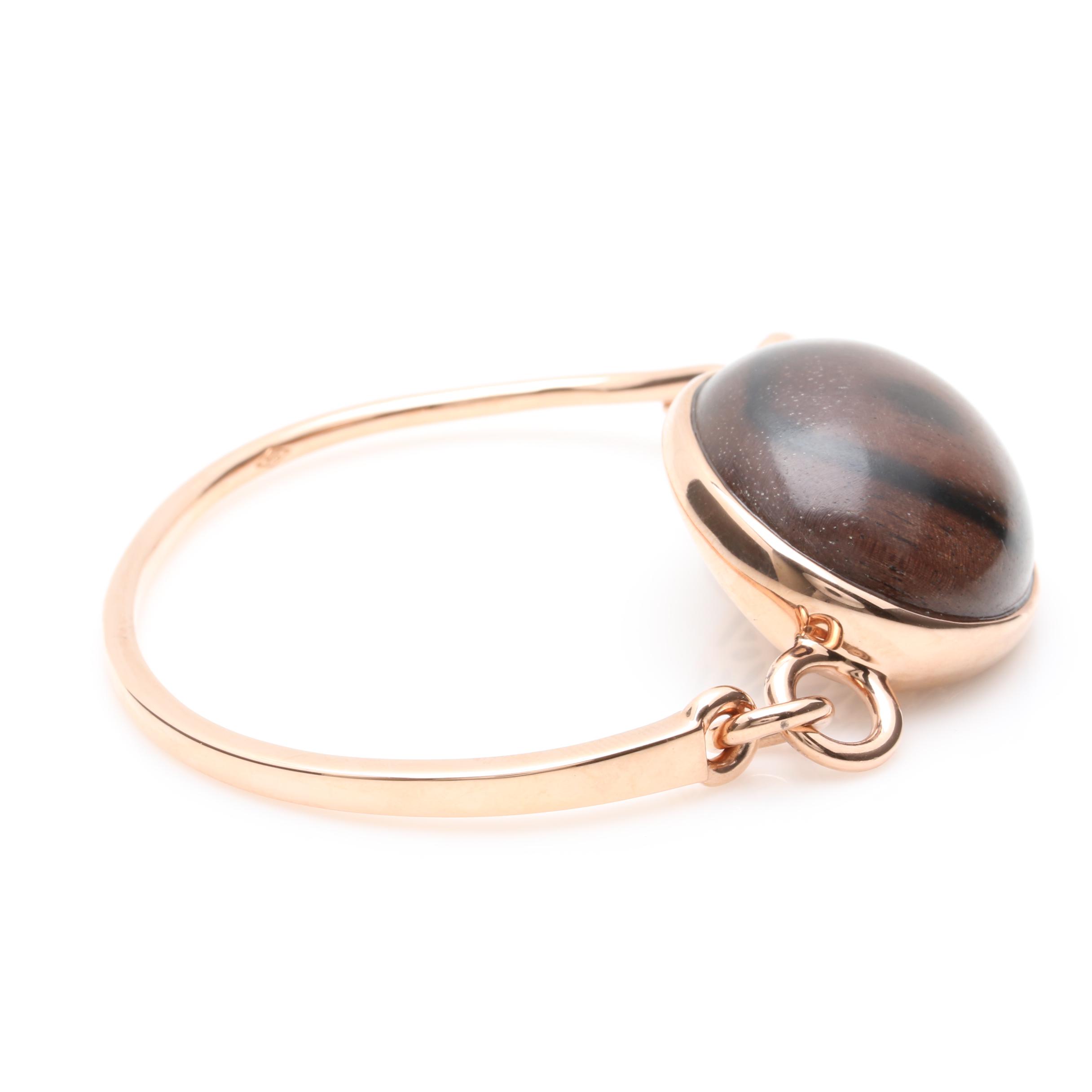 Di Modolo Gold Wash on Sterling Silver Wood Bangle Bracelet