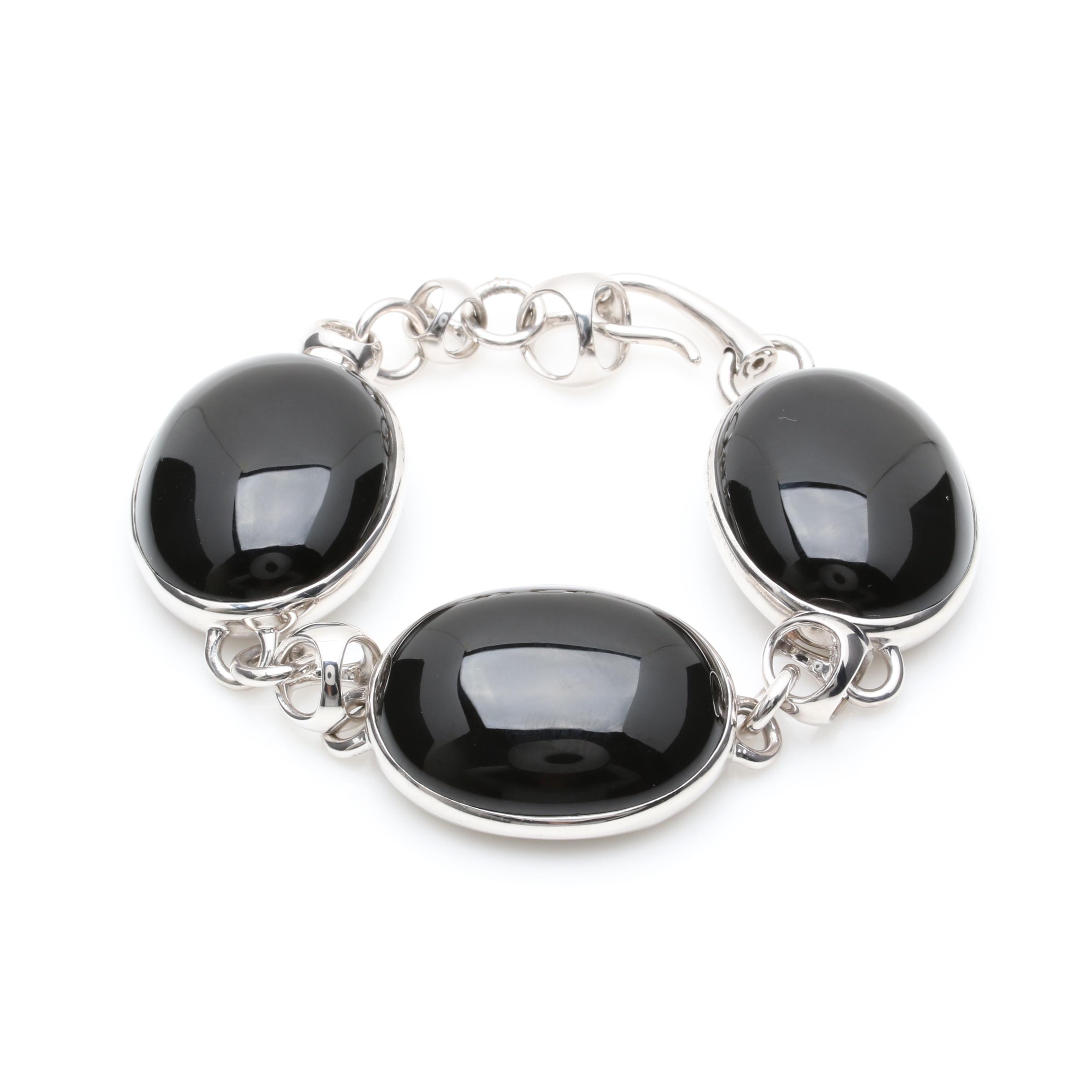 Di Modolo Sterling Silver Onyx Bracelet
