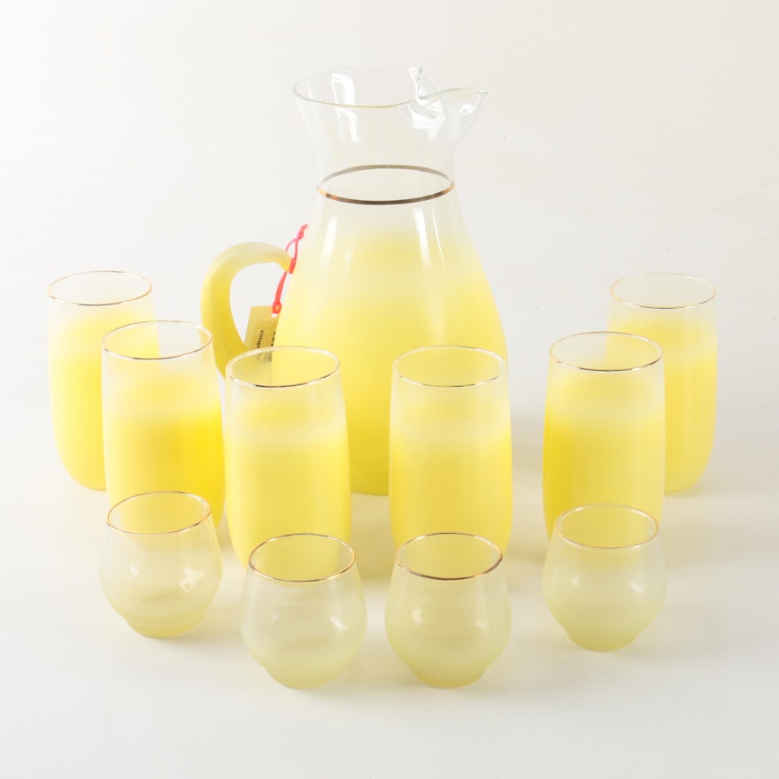 Vintage Yellow Blendo Glassware Set