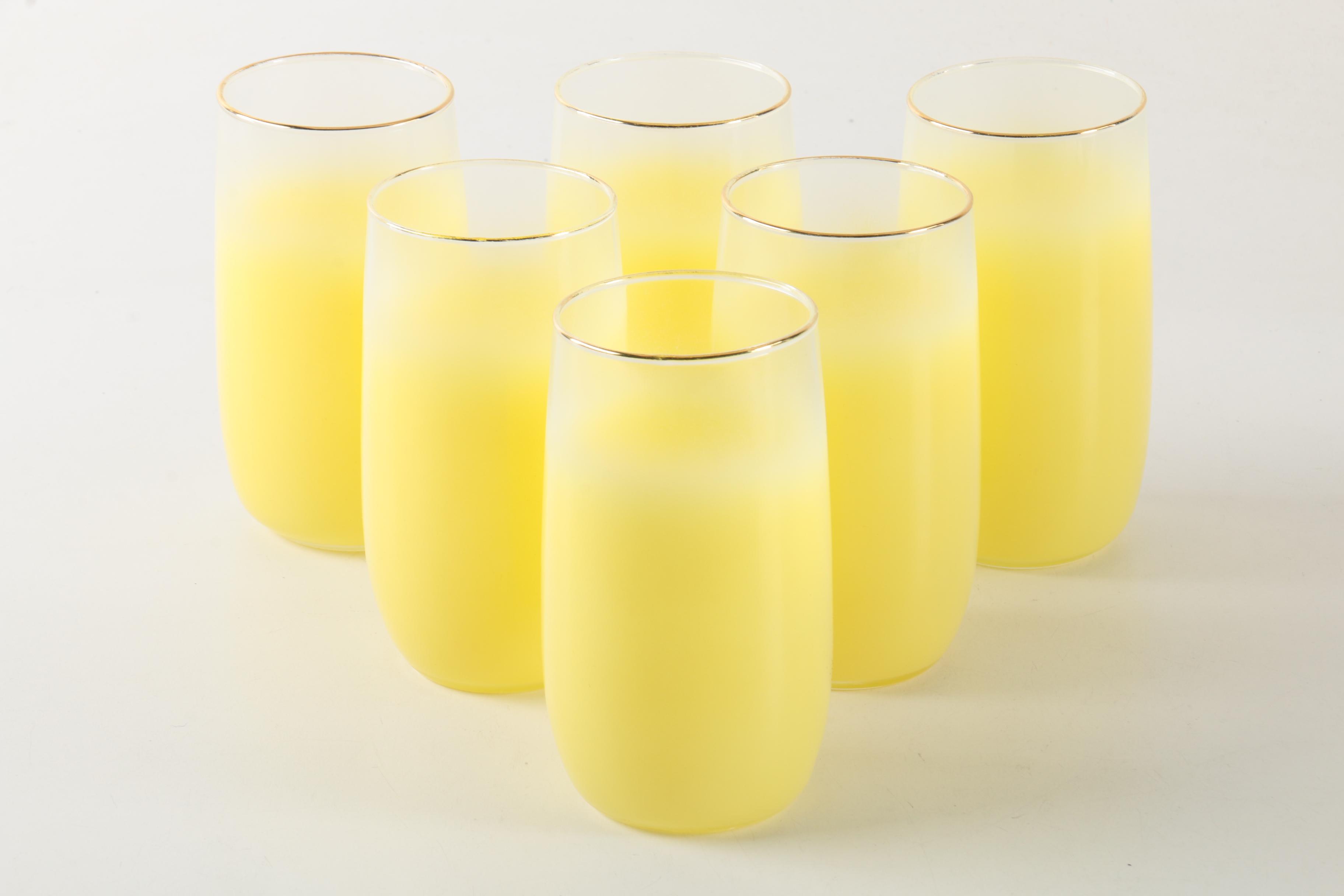 Vintage Yellow Blendo Glassware Set