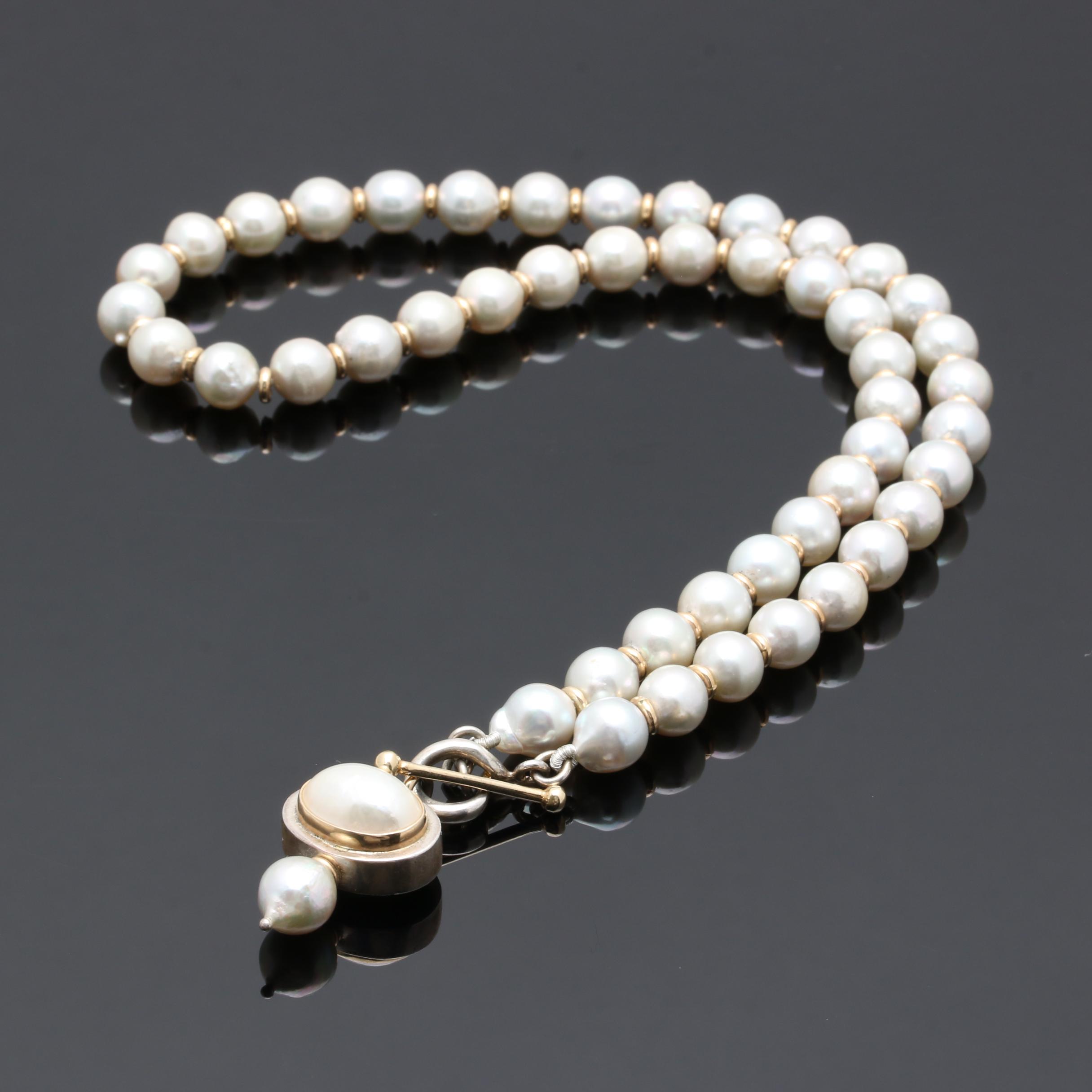 Michael Dawkins Sterling Silver Cultured Pearl Necklace