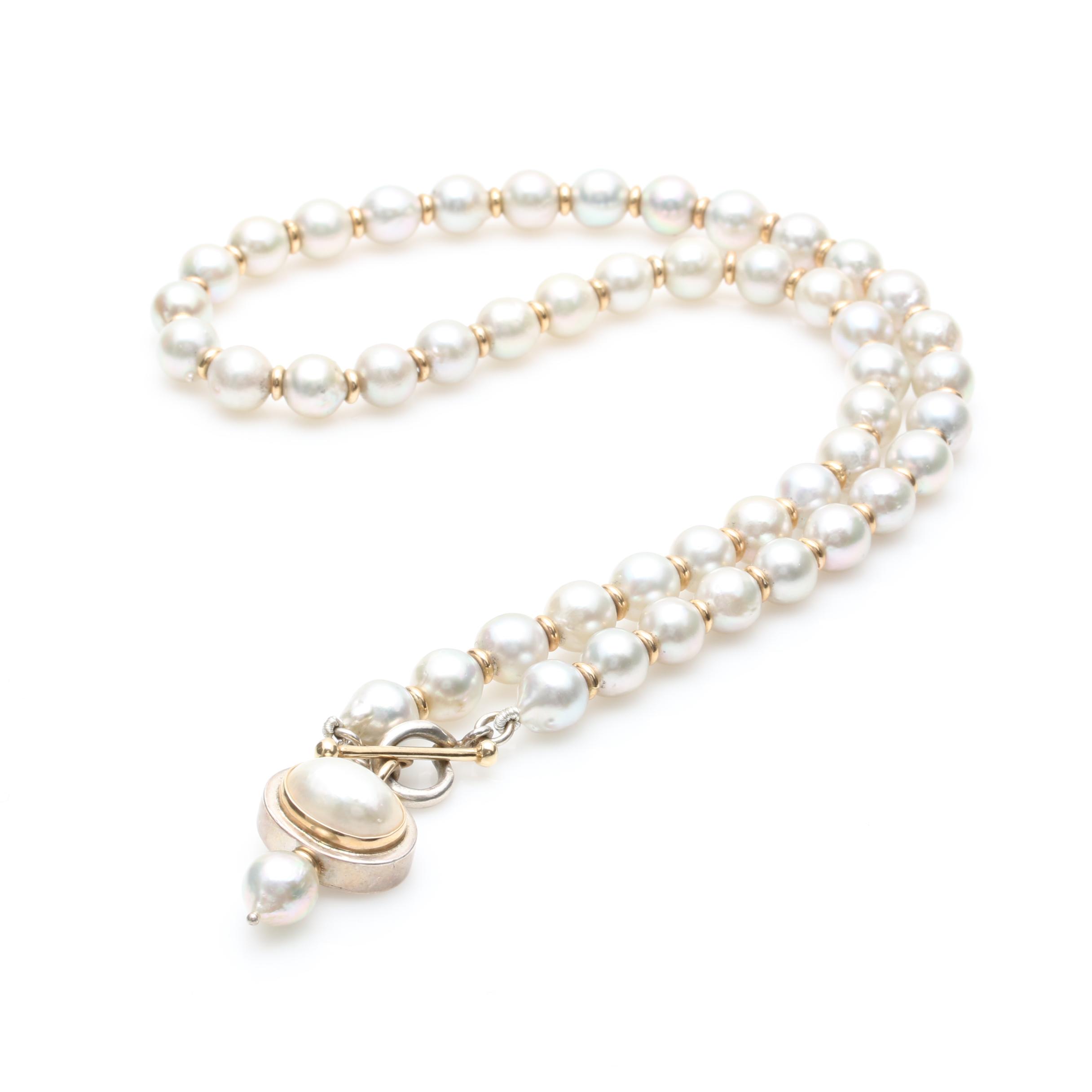 Michael Dawkins Sterling Silver Cultured Pearl Necklace
