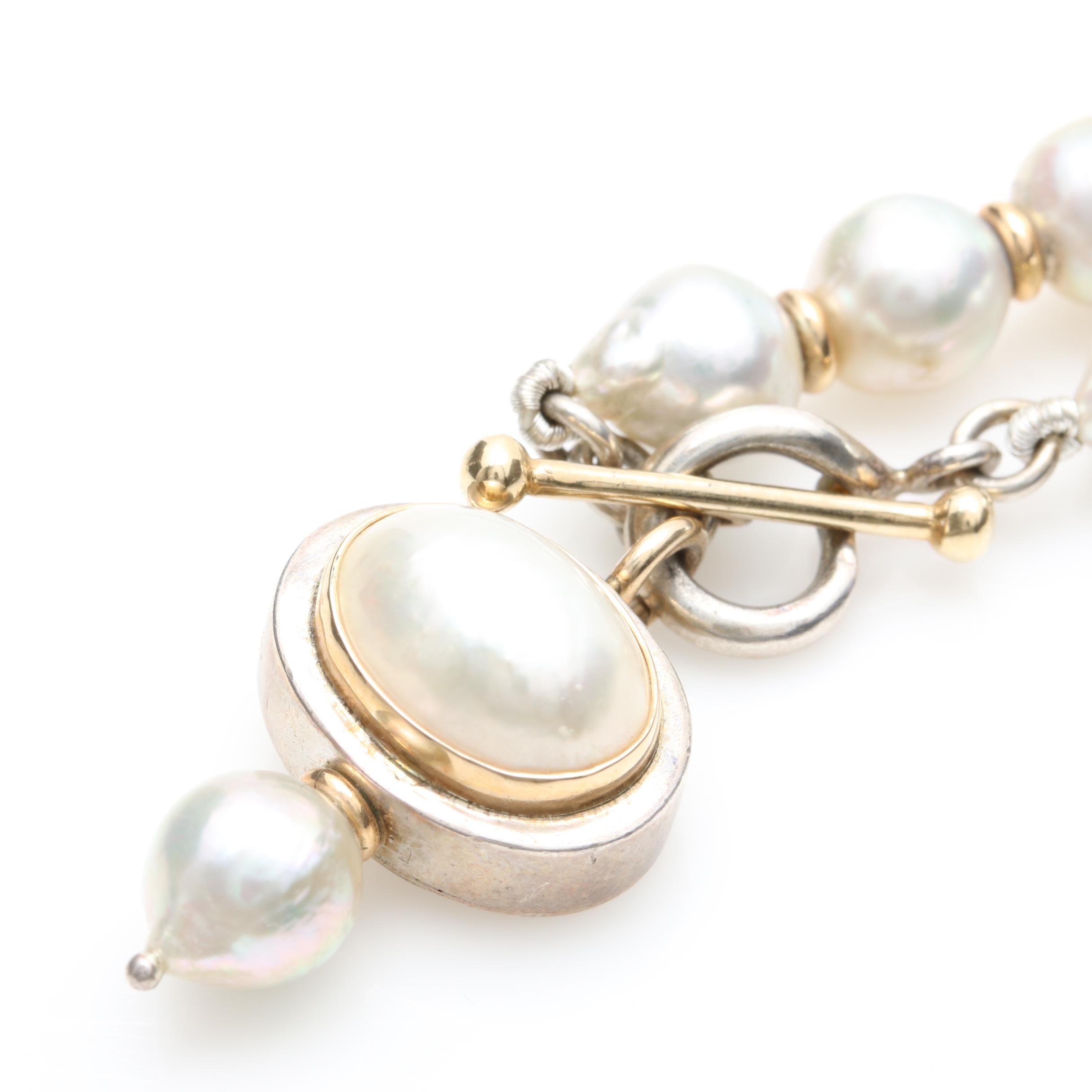 Michael Dawkins Sterling Silver Cultured Pearl Necklace
