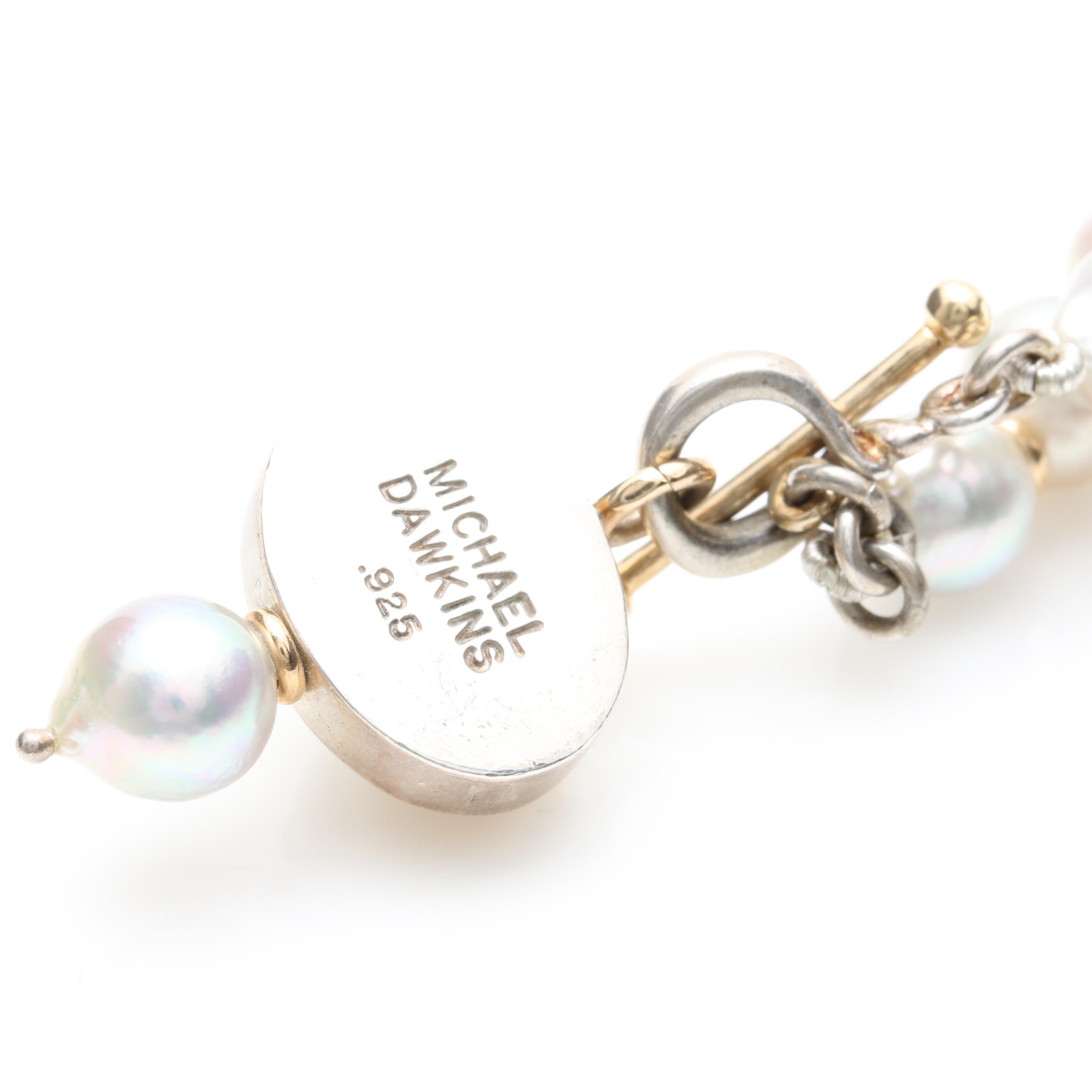 Michael Dawkins Sterling Silver Cultured Pearl Necklace