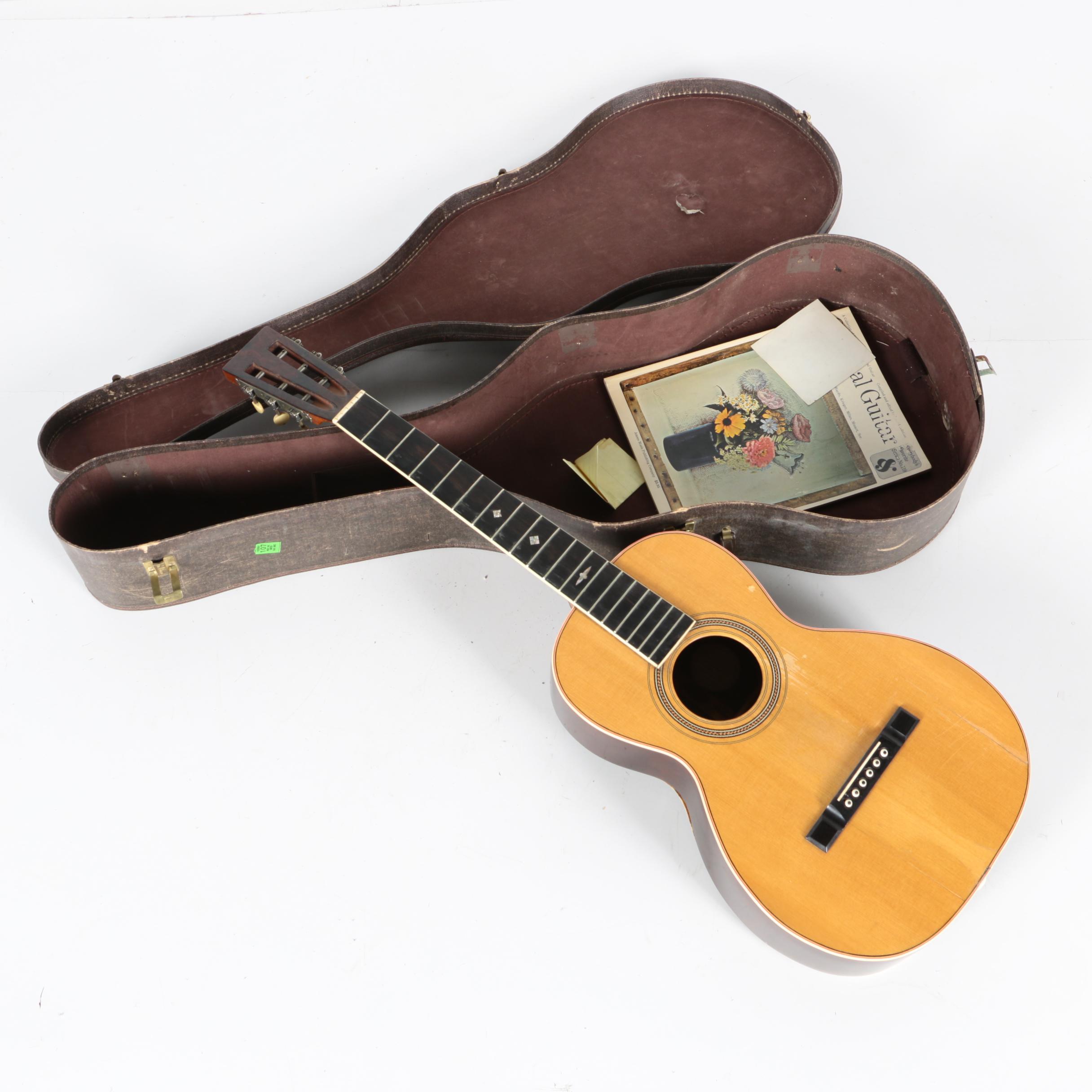 Vintage George Washburn 1897-Style "New Model 123" Parlor Acoustic Guitar