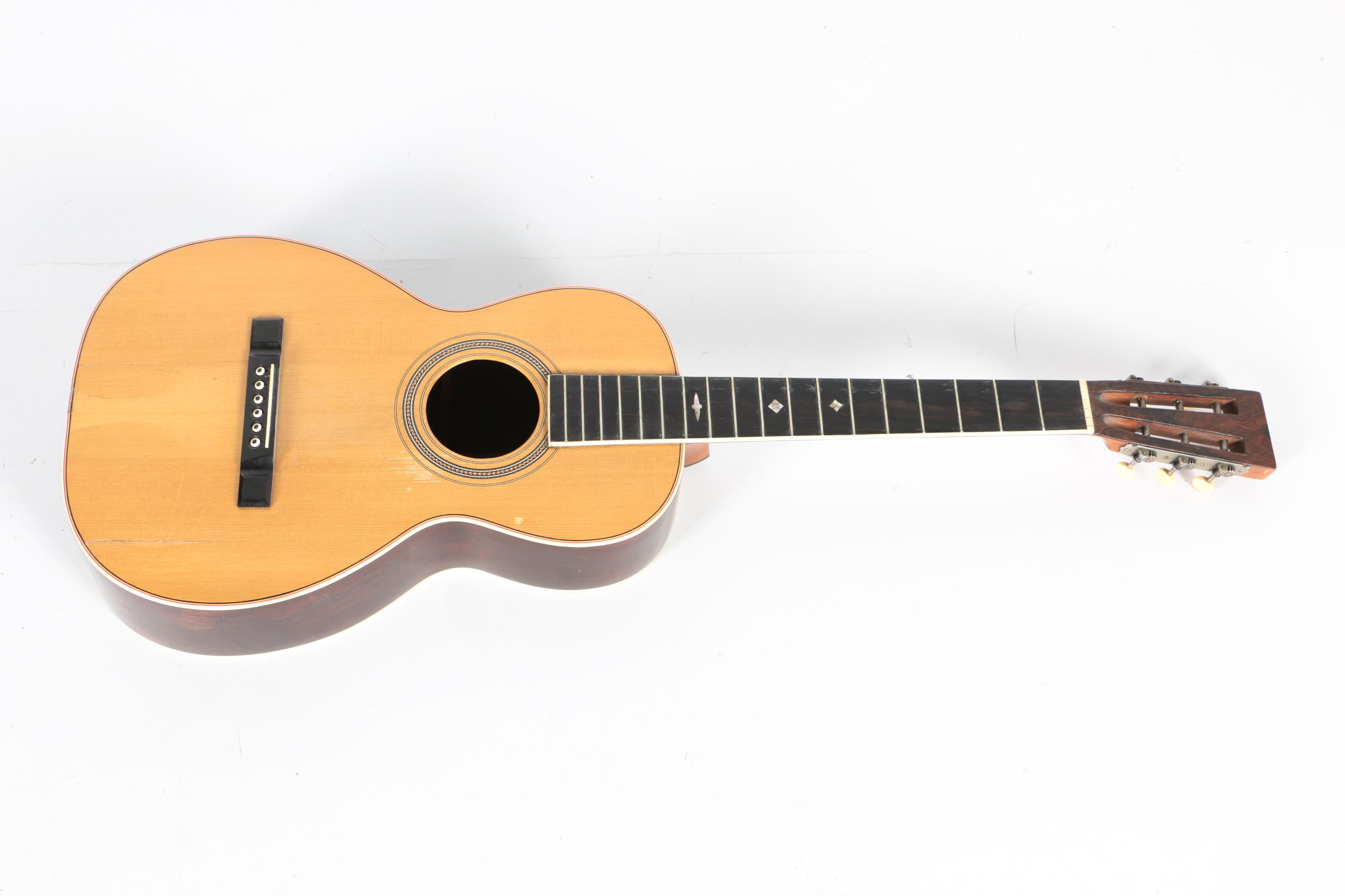 Vintage George Washburn 1897-Style "New Model 123" Parlor Acoustic Guitar