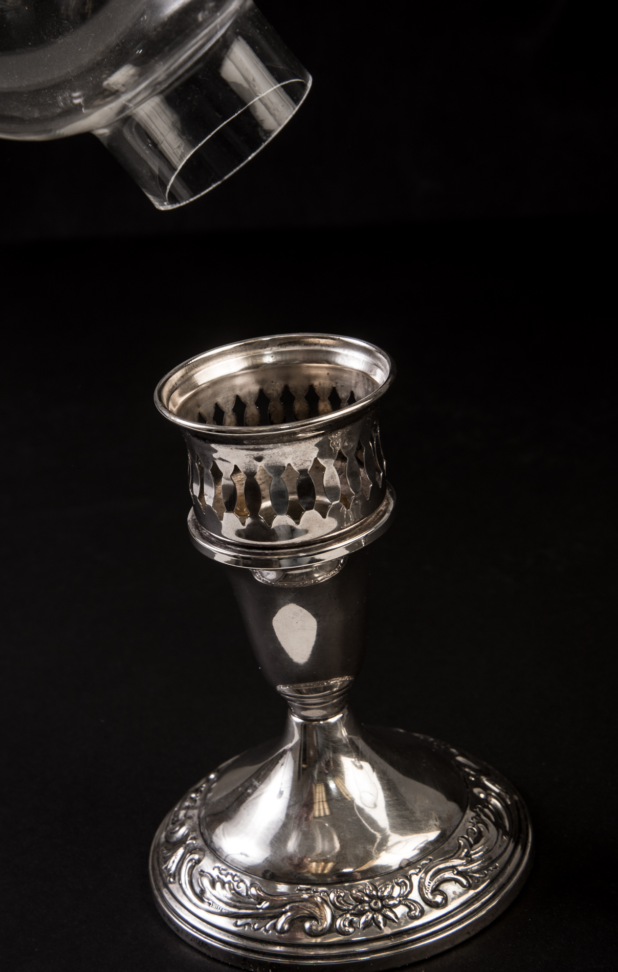 Weighted Sterling Silver Hurricane Candle Holders by Towle