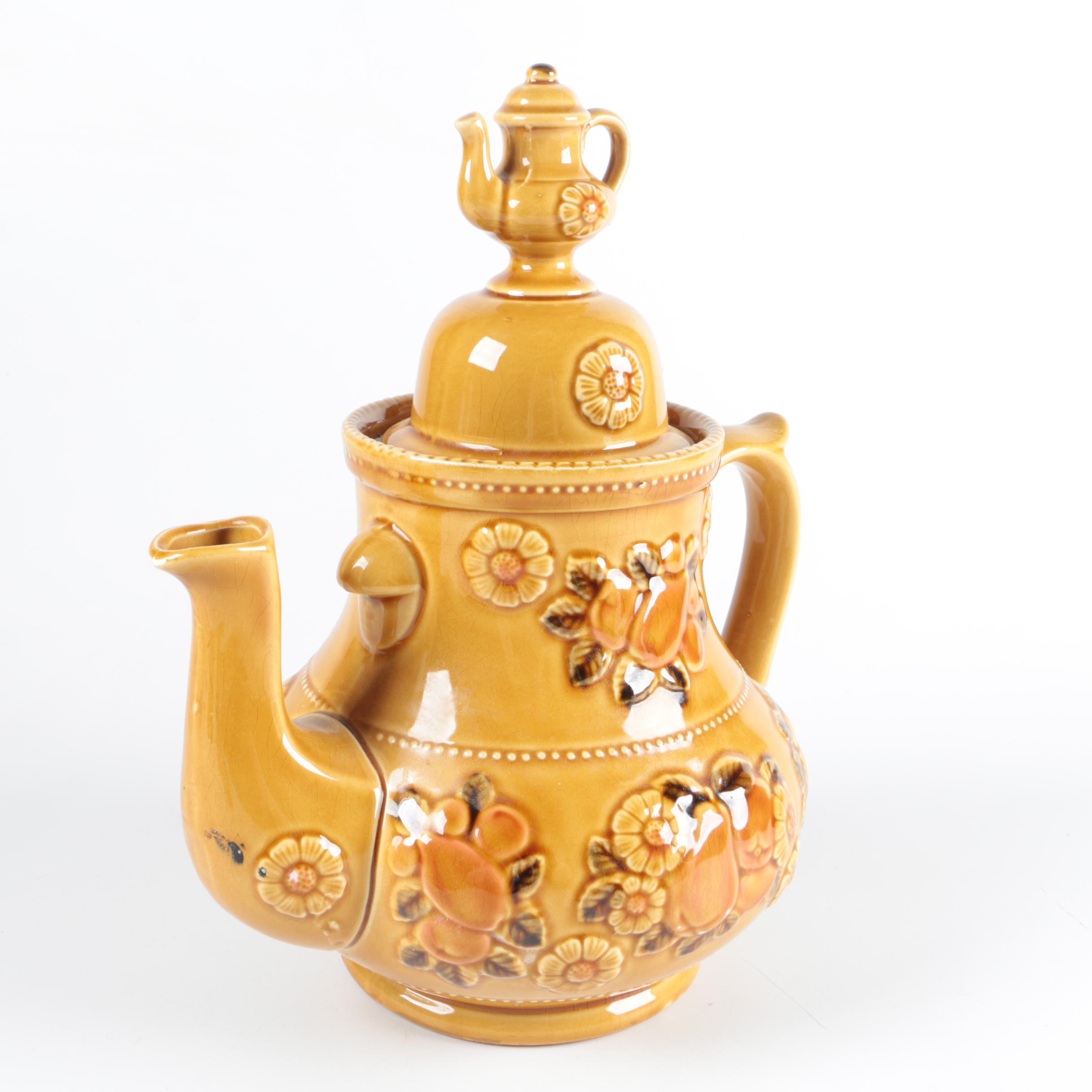 Vintage Ceramic Teapot Cookie Jar