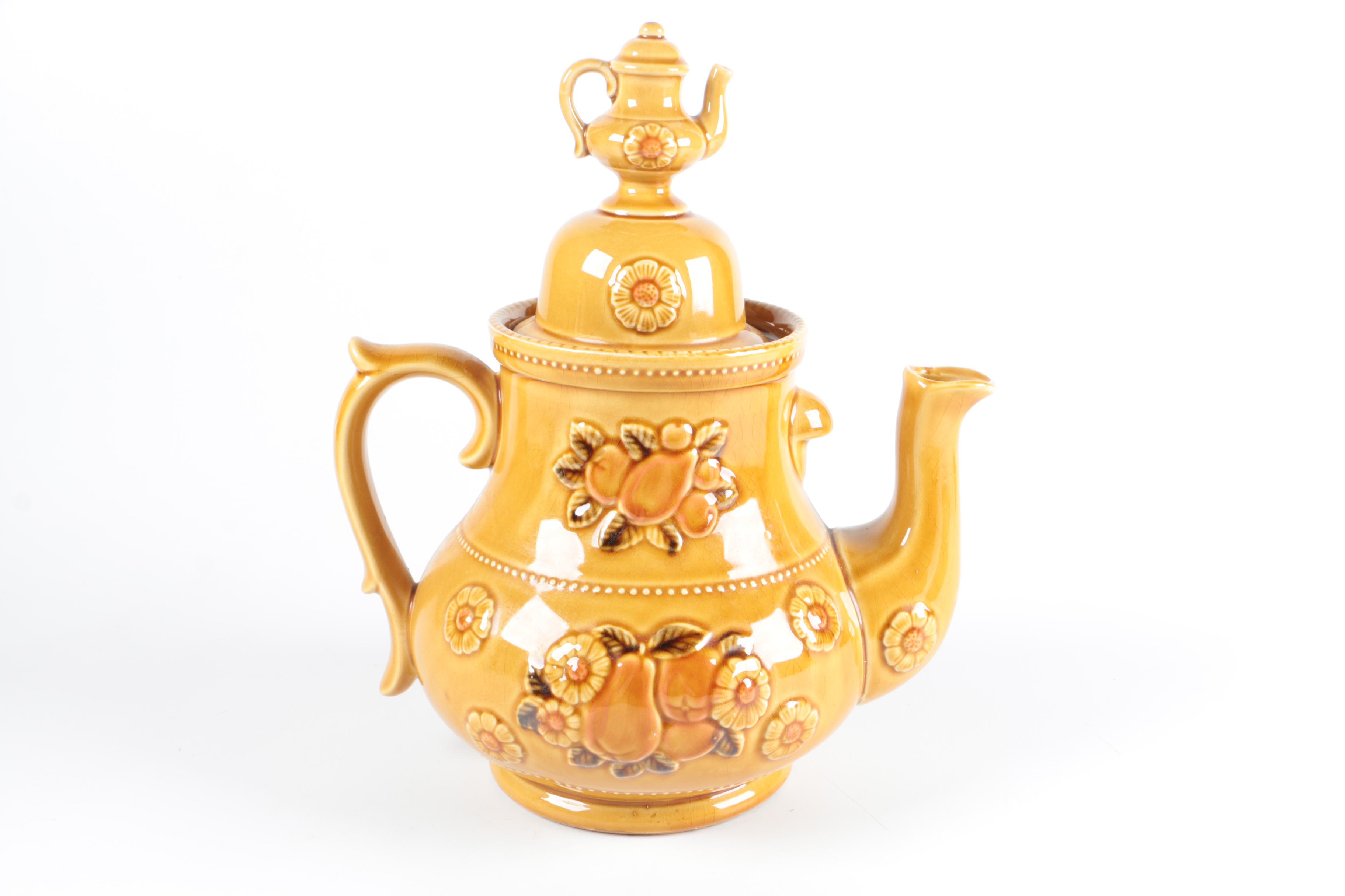 Vintage Ceramic Teapot Cookie Jar