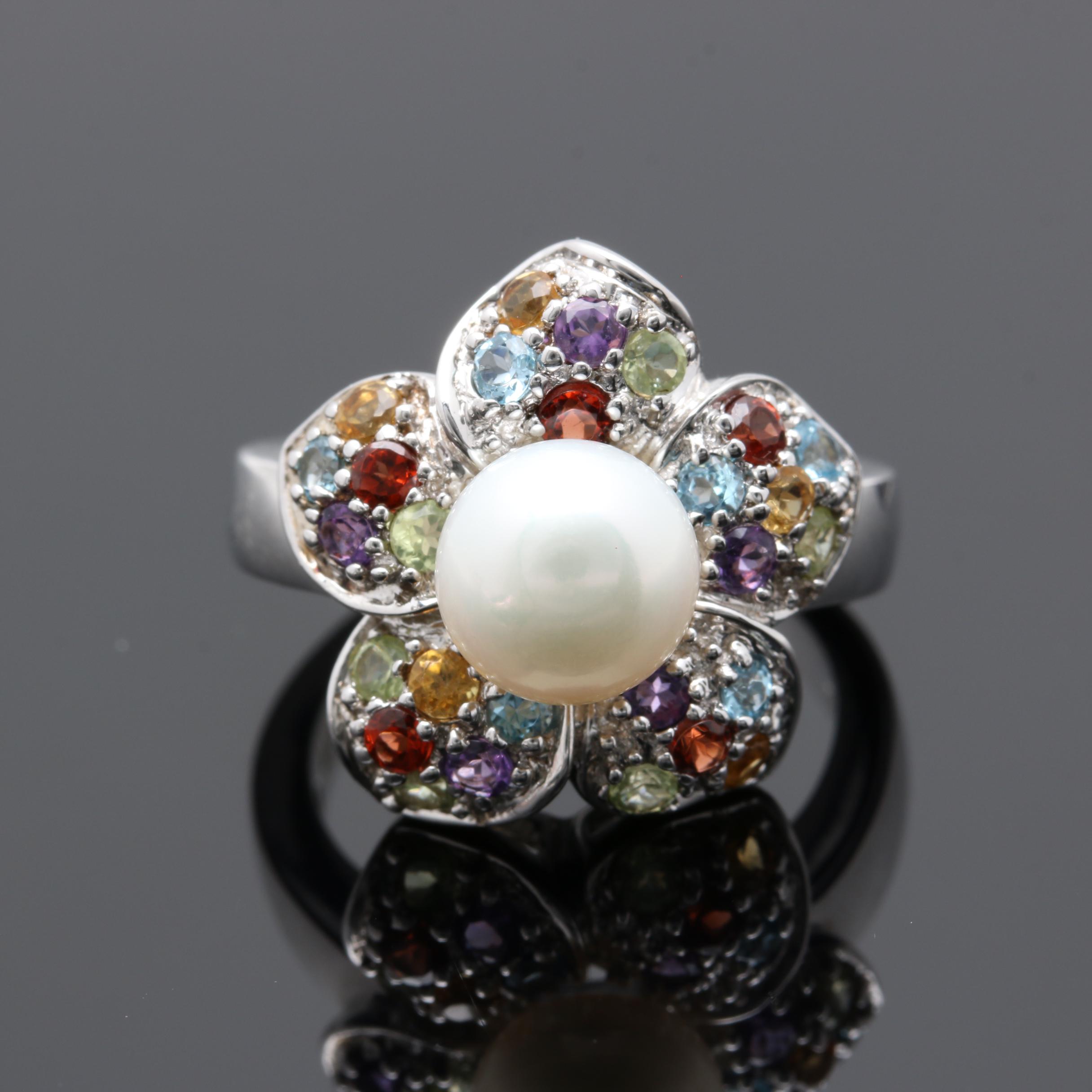 Assorted Sterling Silver Gemstone Rings