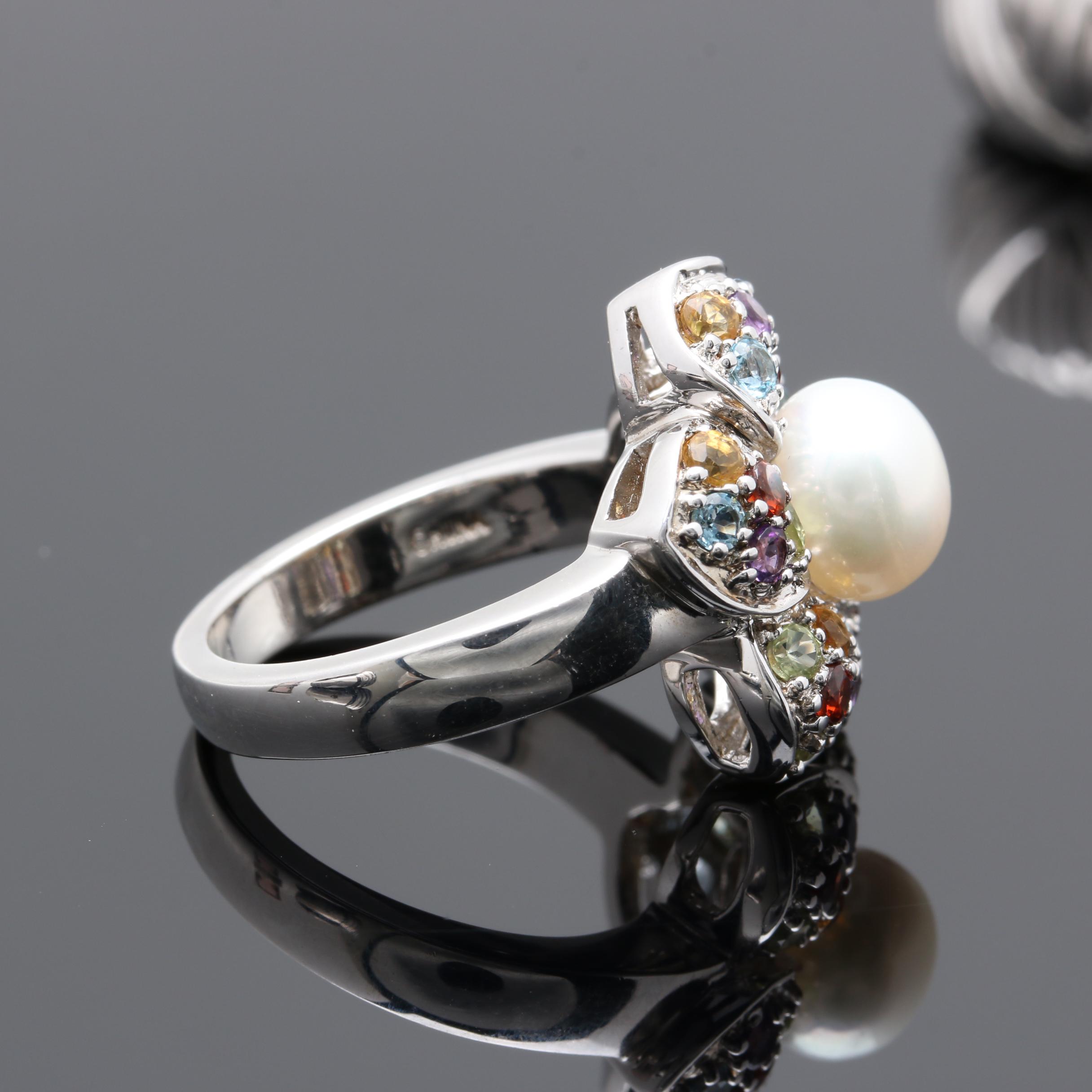 Assorted Sterling Silver Gemstone Rings