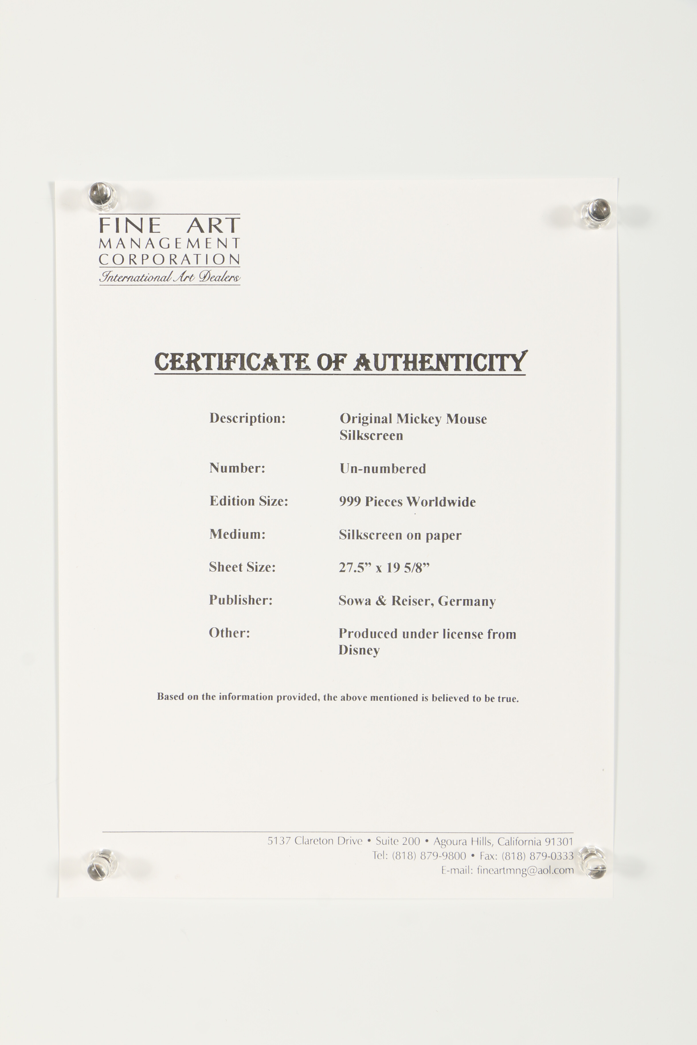 Sowa and Reiser Serigraph of Mickey Mouse