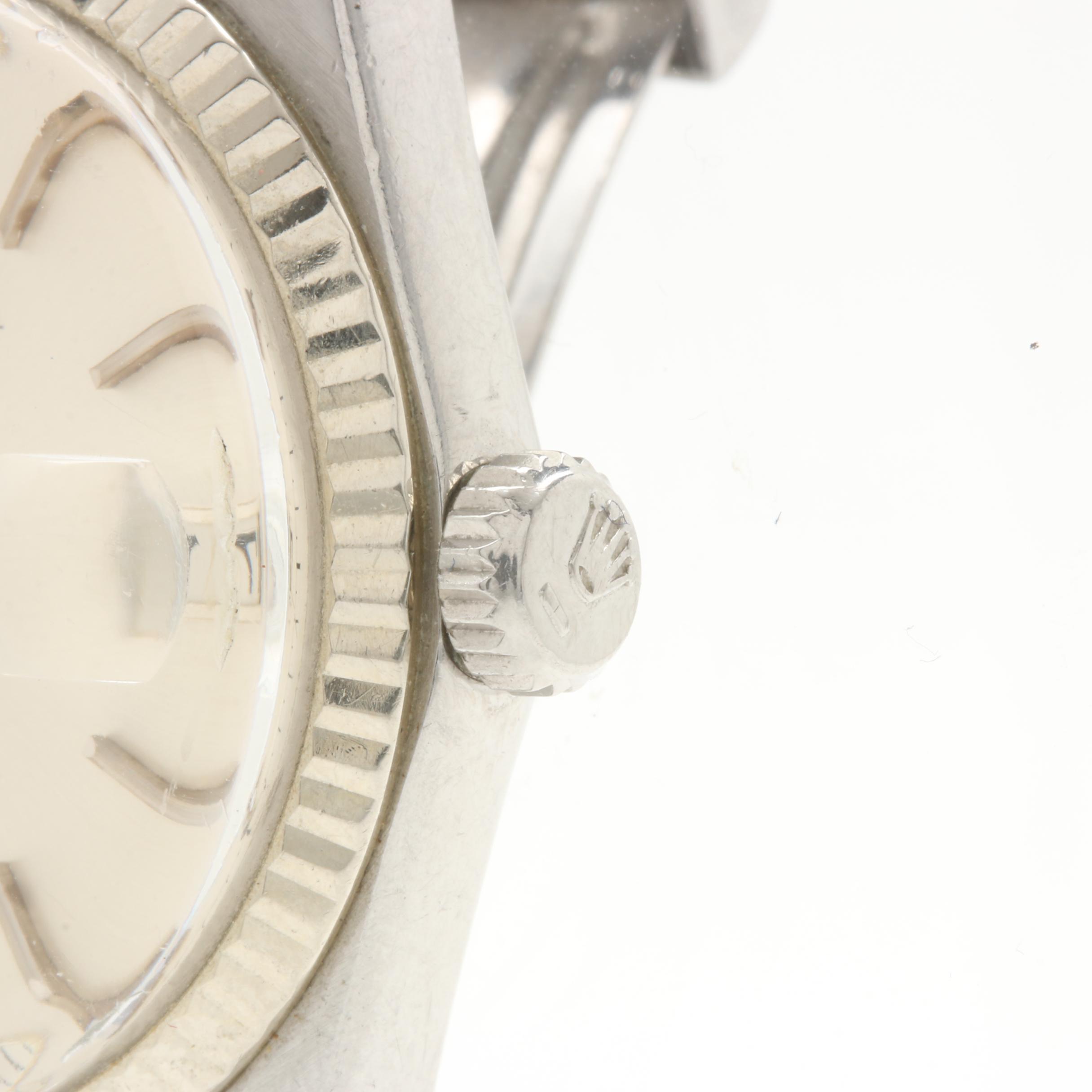 Rolex Stainless Steel and 14K White Gold Fluted Bezel Watch