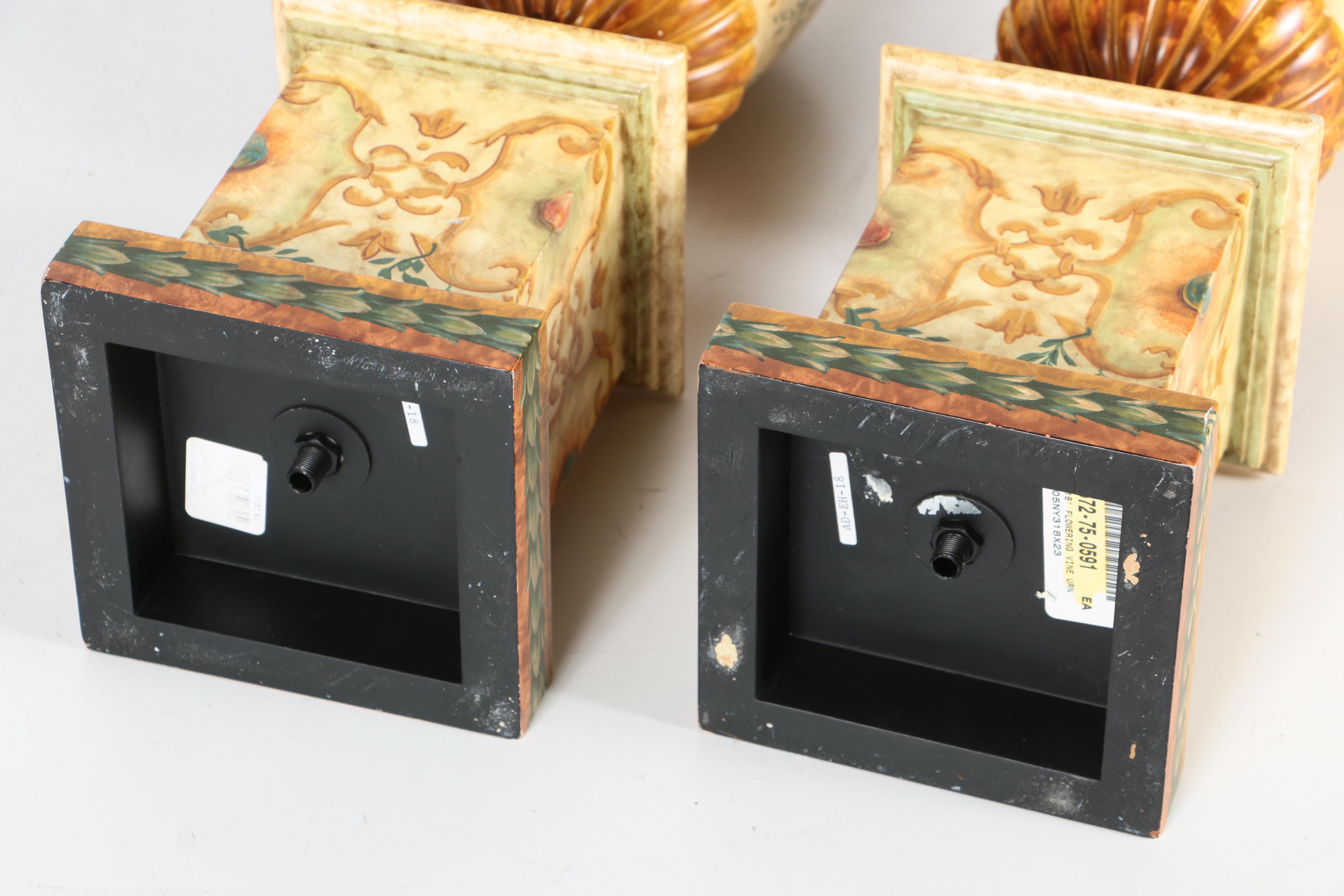 Decorative Flowering Vines Urns