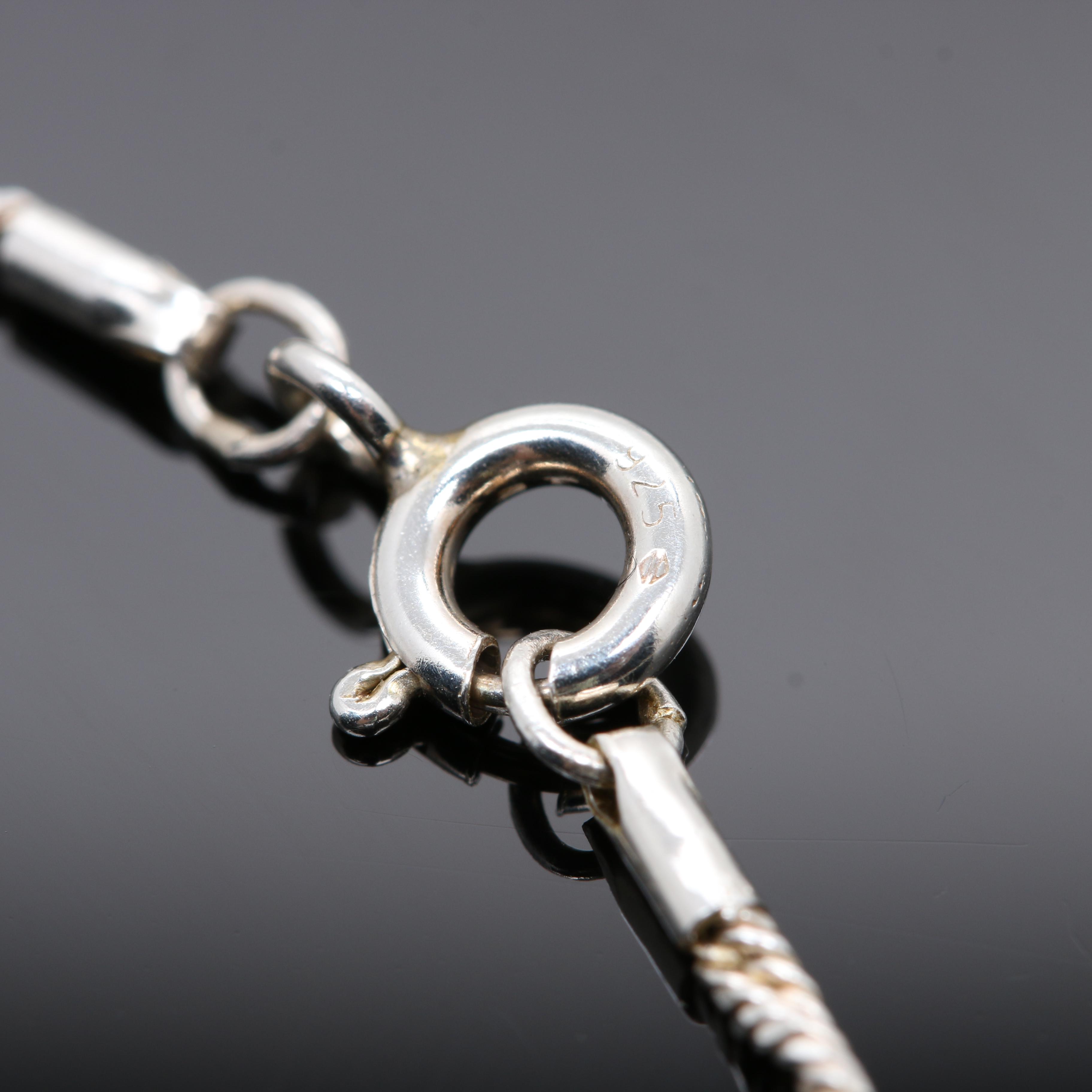 Sterling Silver Citrine Pendant Necklace and Cultured Pearl Necklace