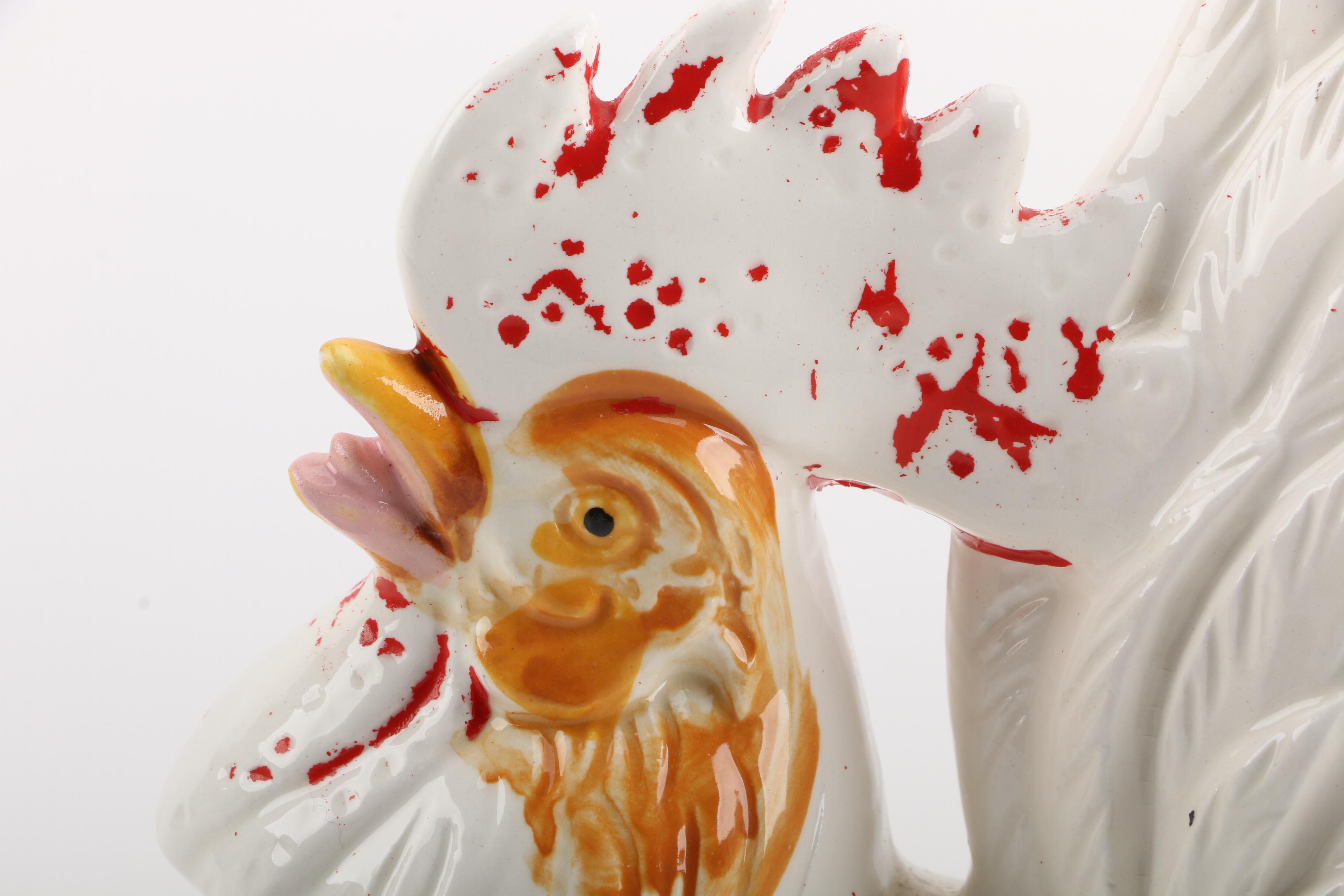 Rooster and Chicken Figurines