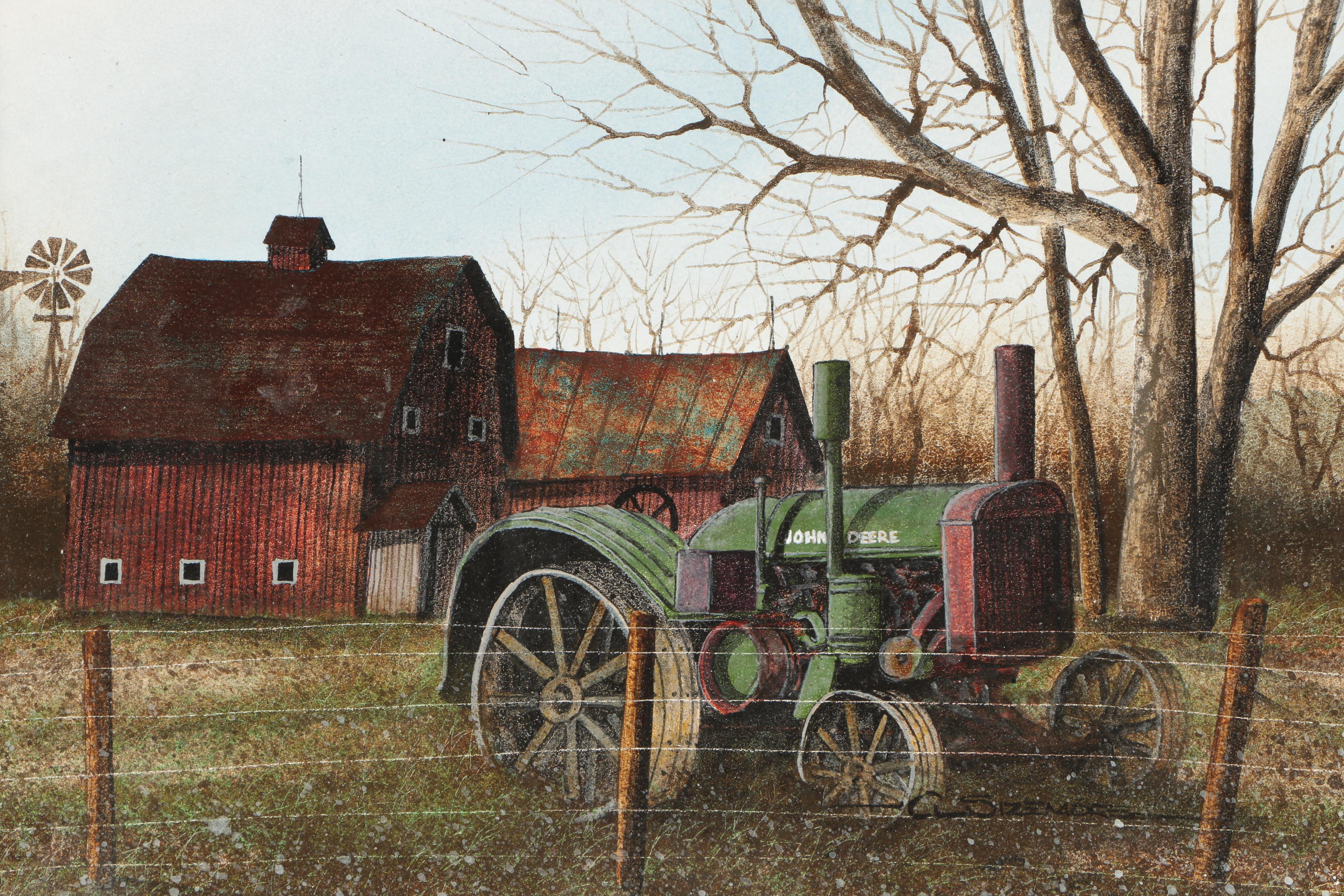 Charles L. Sizemore Acrylic Pastoral Painting