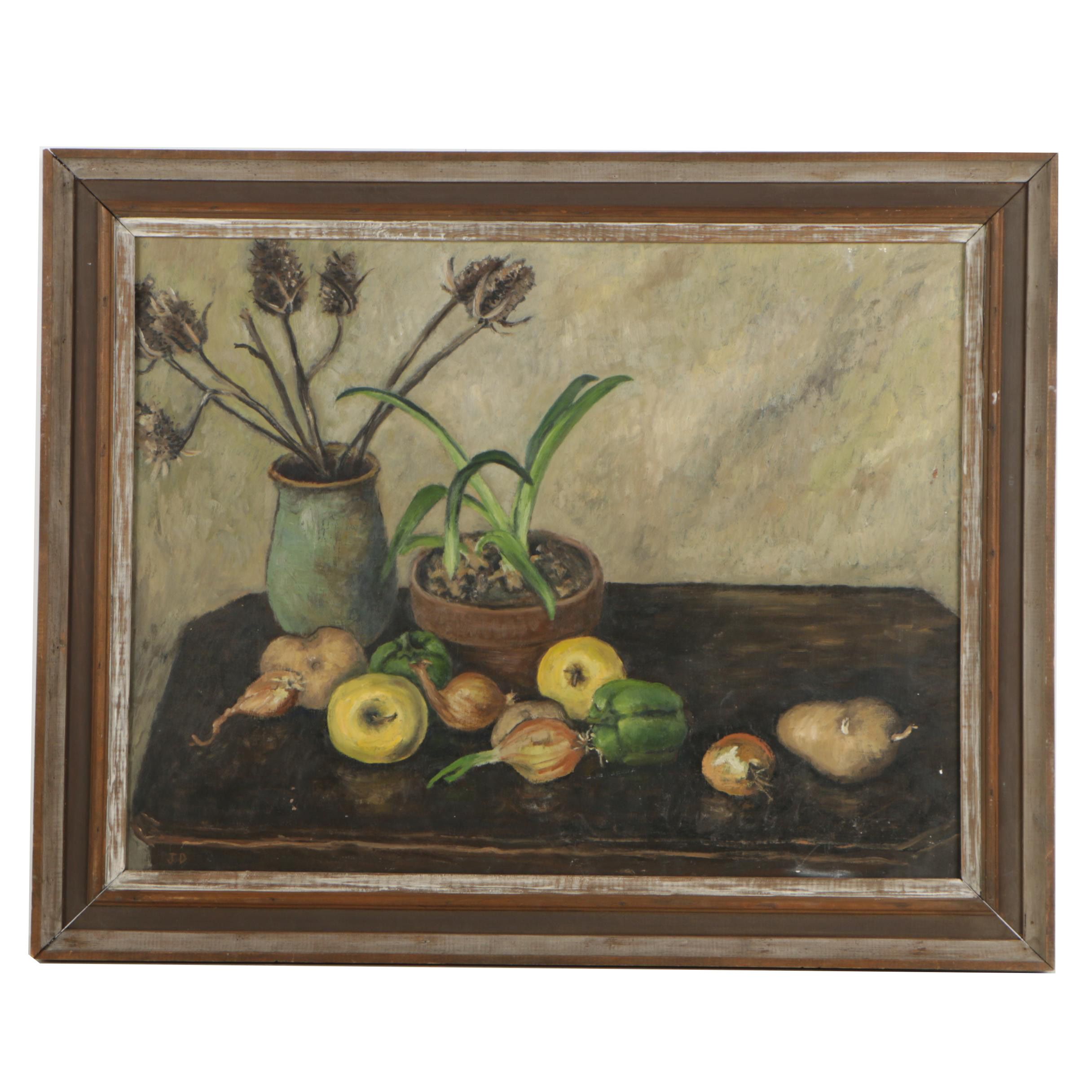 James Doversberger Oil Painting "Still Life with Amaryllis"
