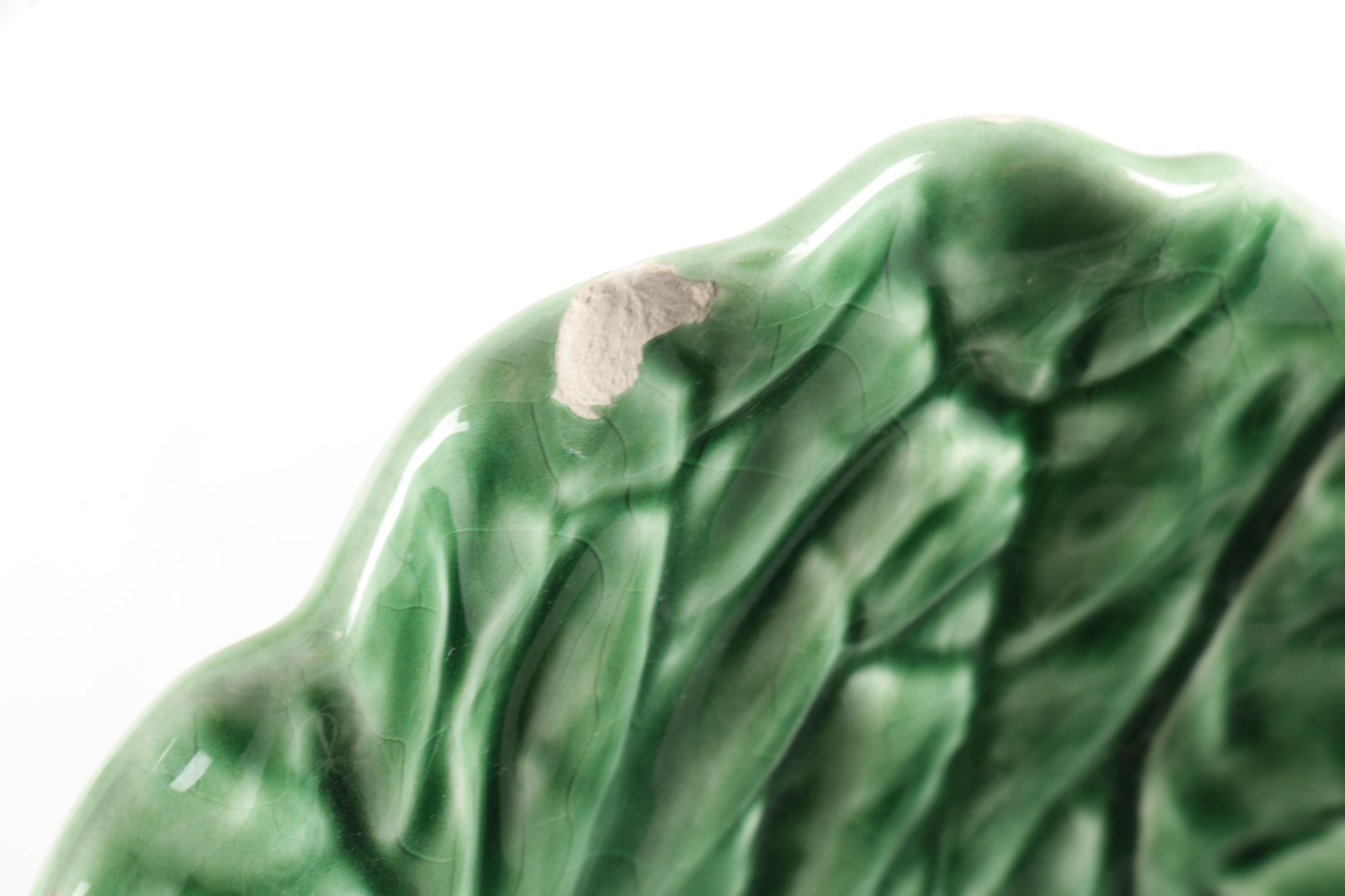 Portuguese Bordallo Pinheiro "Cabbage" Leaf Serving Bowls