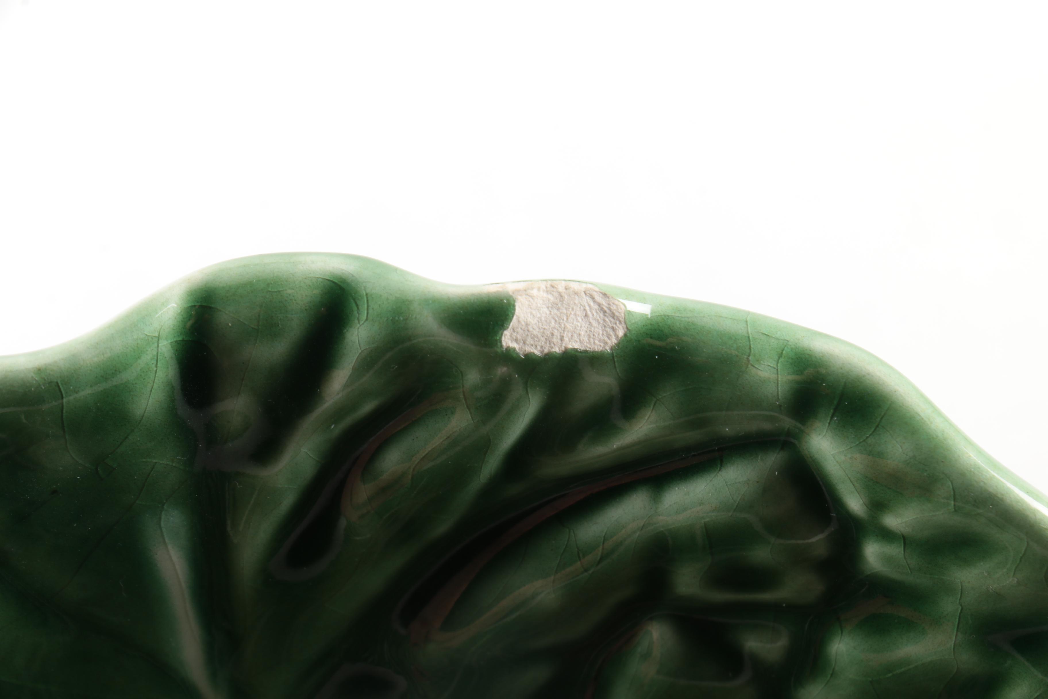 Portuguese Bordallo Pinheiro "Cabbage" Leaf Serving Bowls