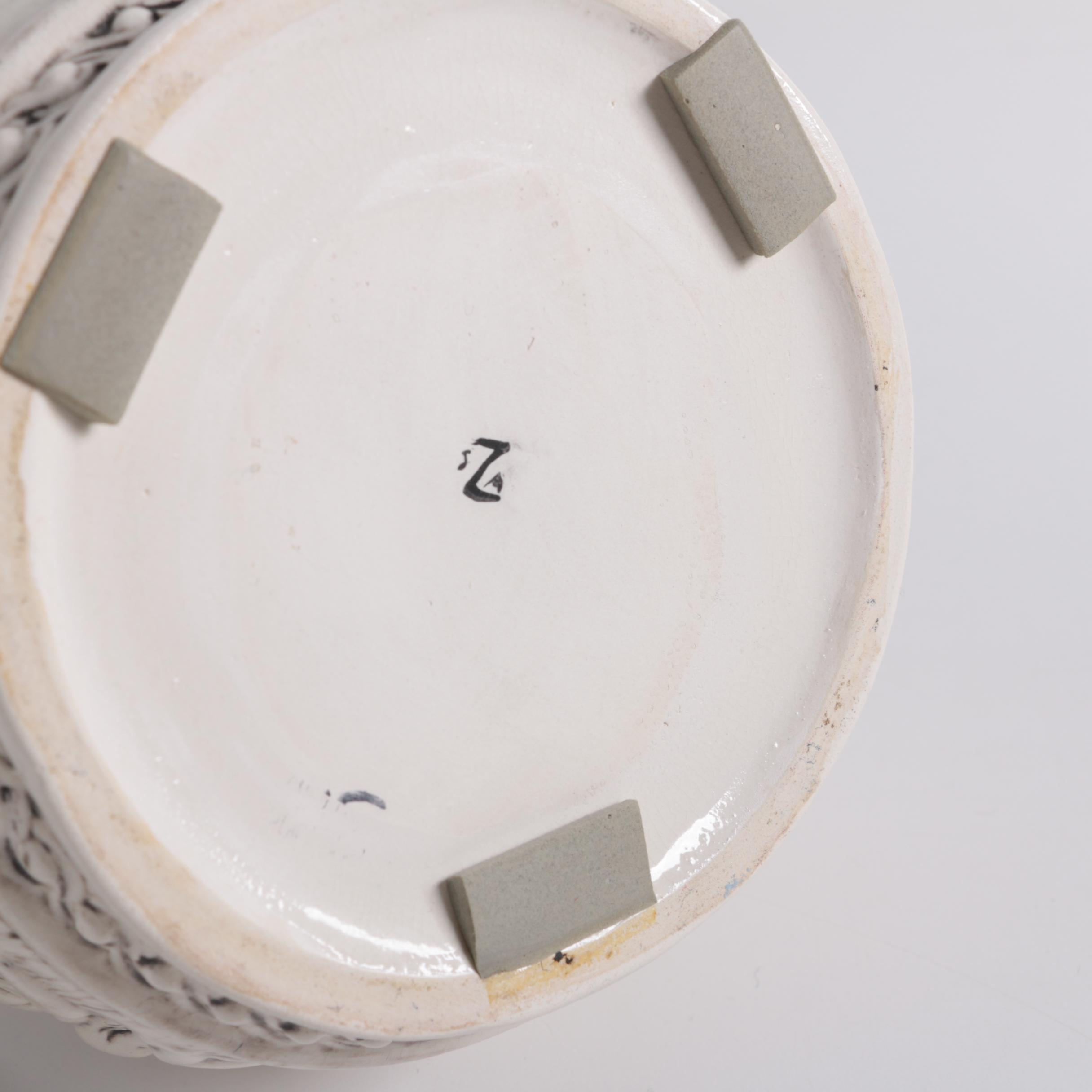 Ornate Ceramic Pitcher and Putti Bowl