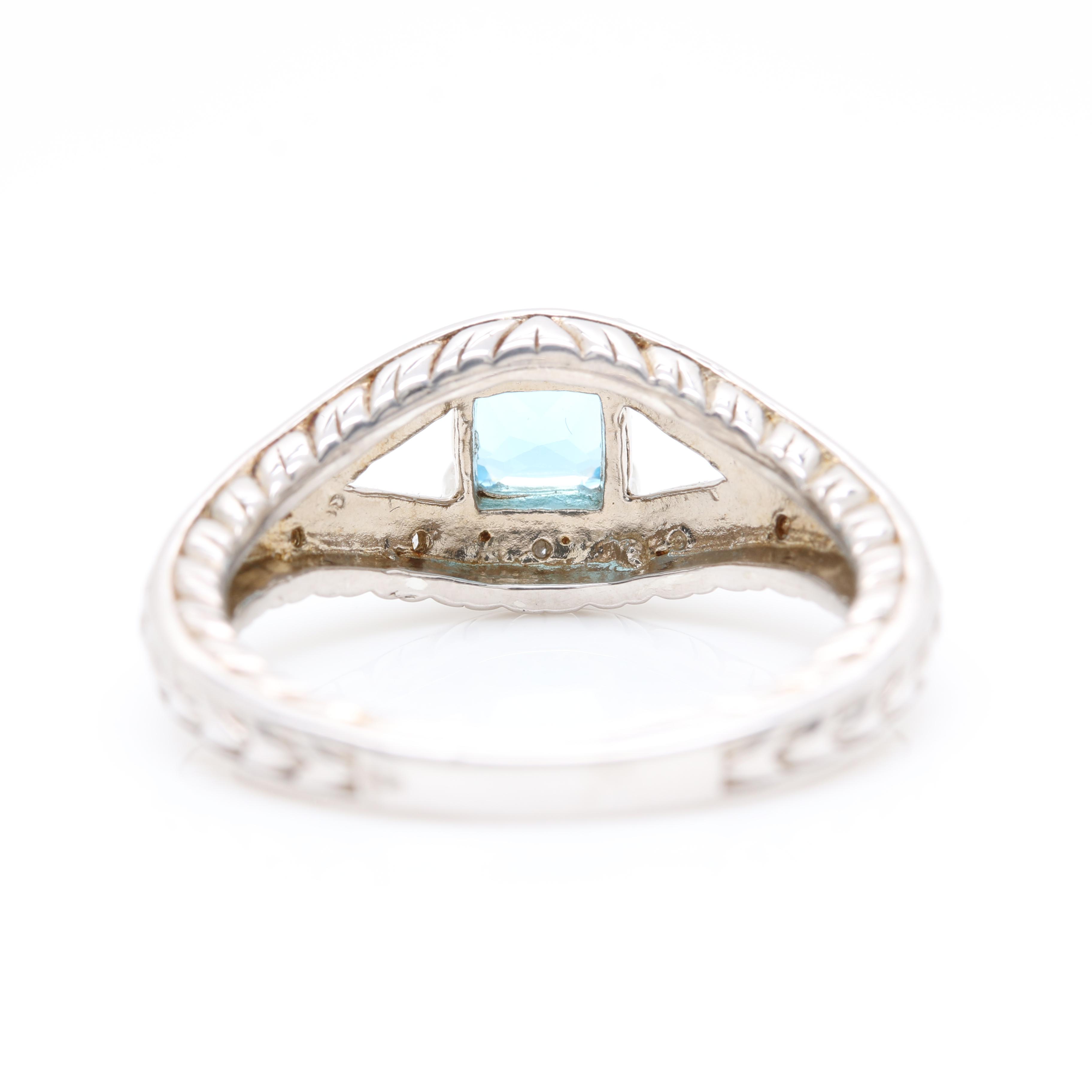 Sterling Silver Blue Topaz Necklace and Kate McCullar Ring Including Diamonds