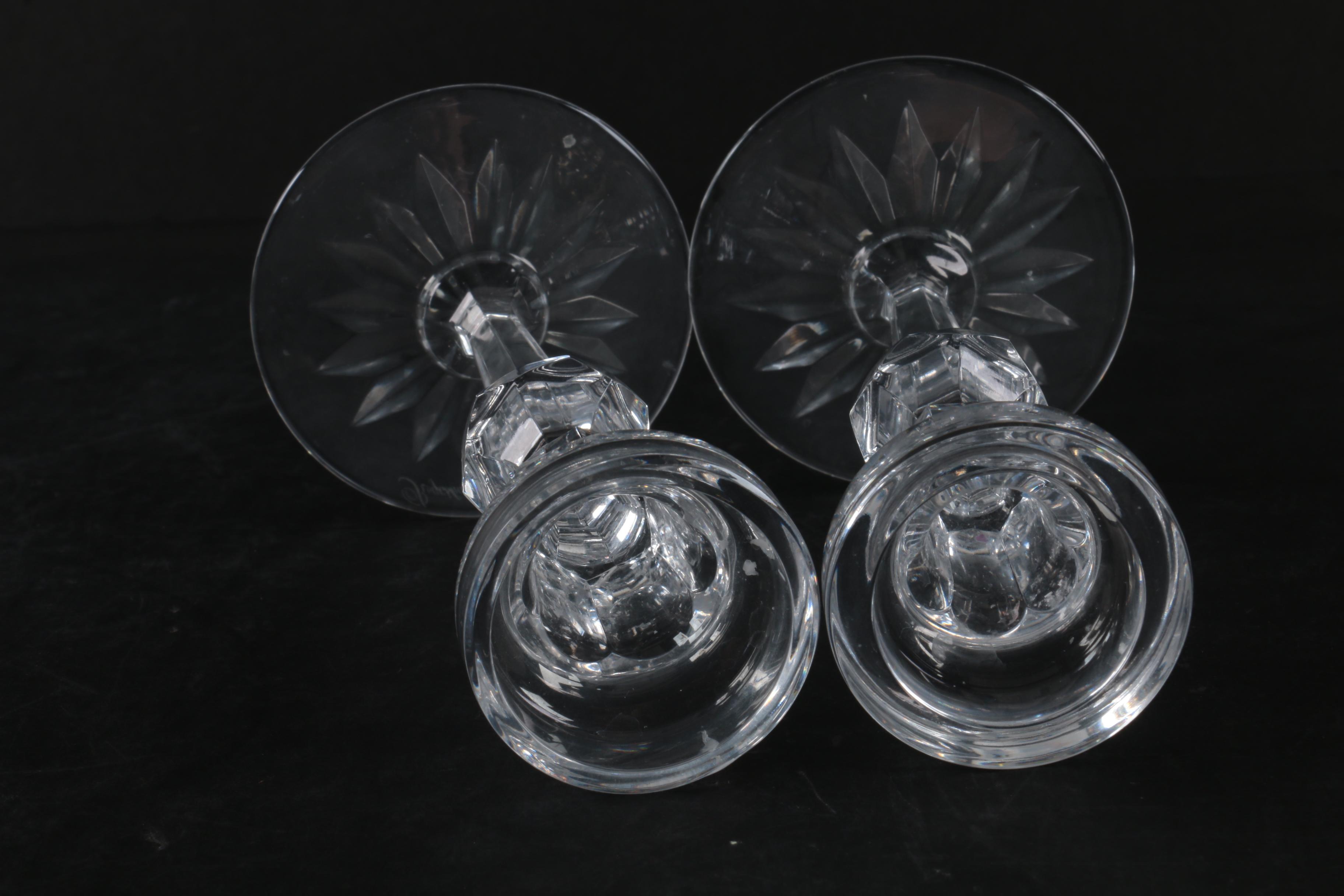 Rogaska Crystal Candleholders and a Bowl