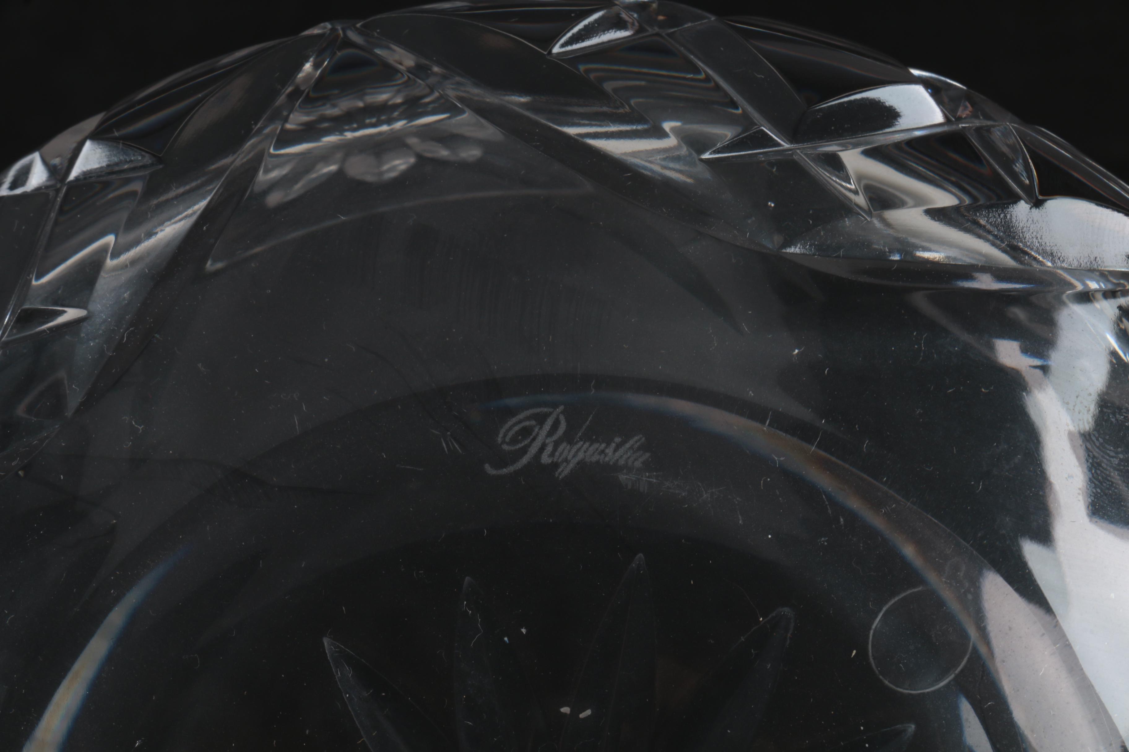 Rogaska Crystal Candleholders and a Bowl