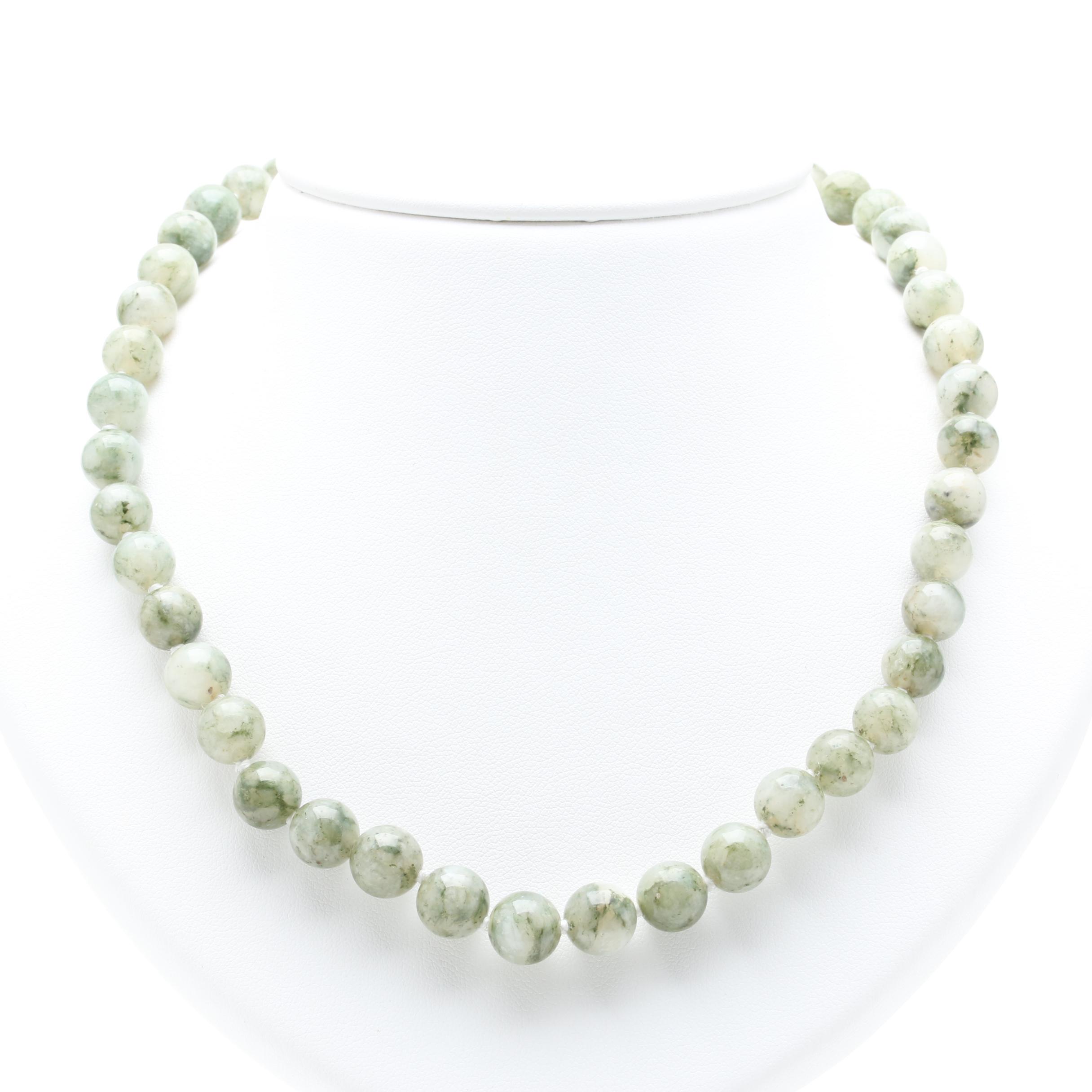 14K Yellow Gold Calcite Beaded Single Strand Necklace