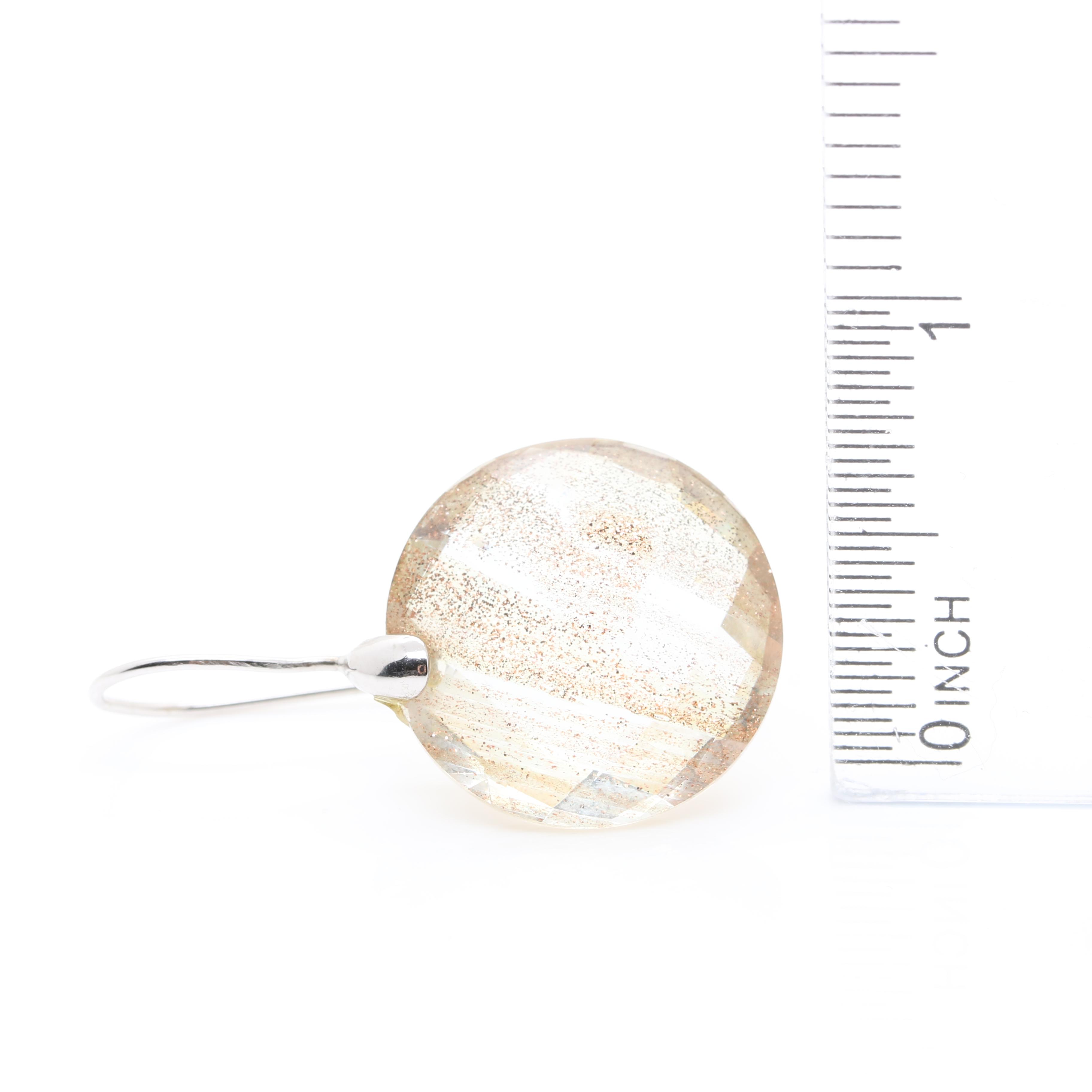 Sterling Silver Necklace and Earrings Including Diamonds and Glass