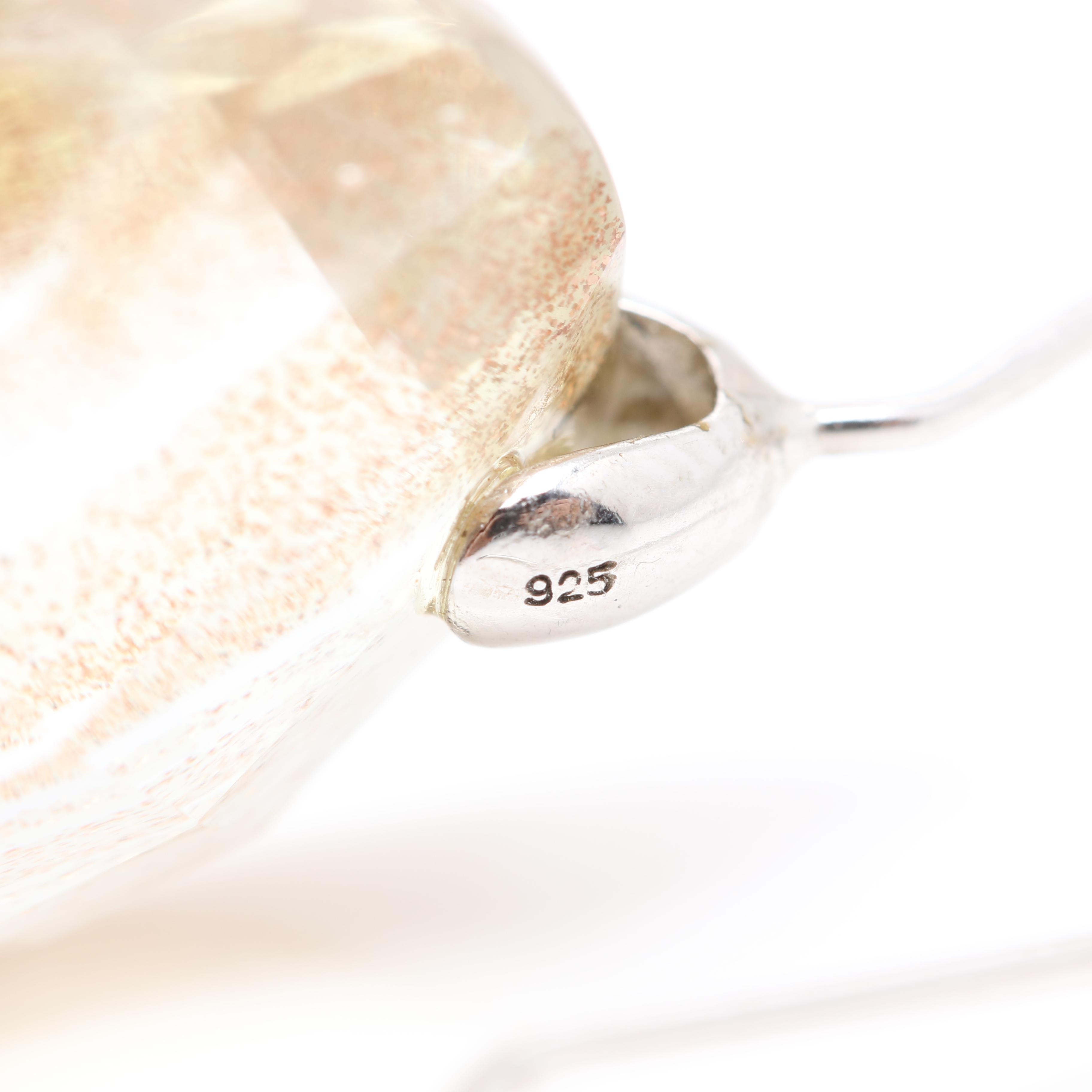 Sterling Silver Necklace and Earrings Including Diamonds and Glass