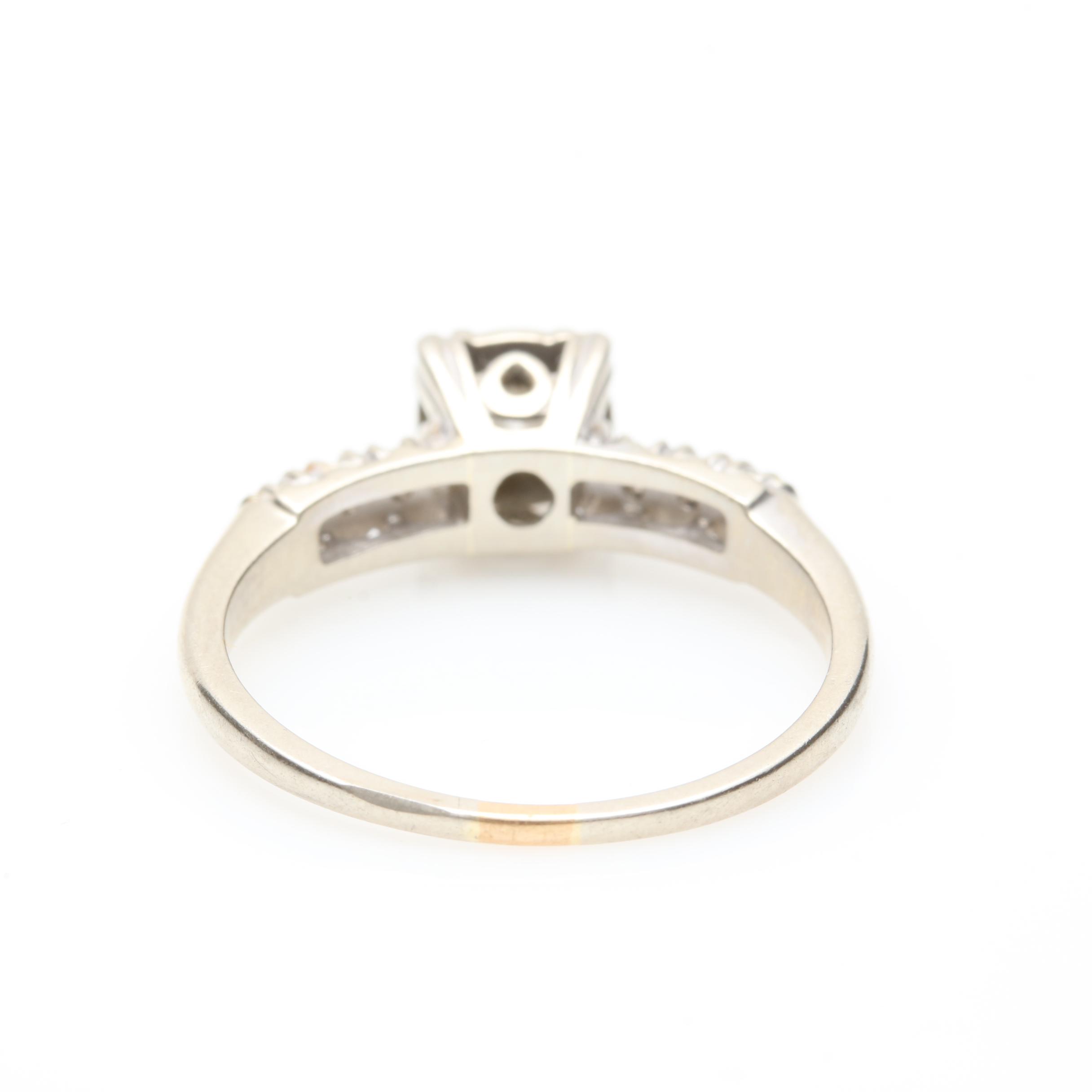 Vintage 14K White Gold Diamond Ring