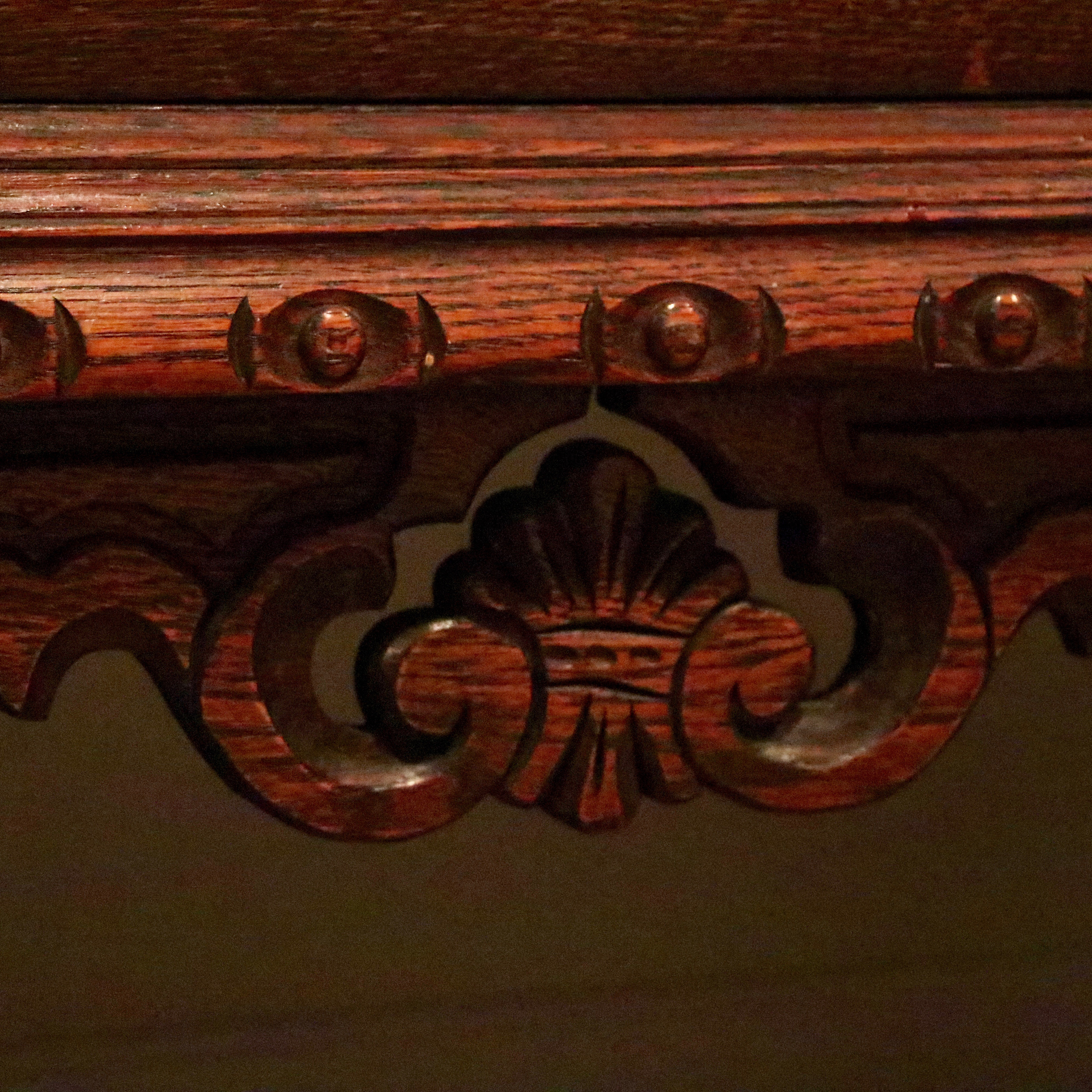 Antique Jacobean Revival Oak Sideboard