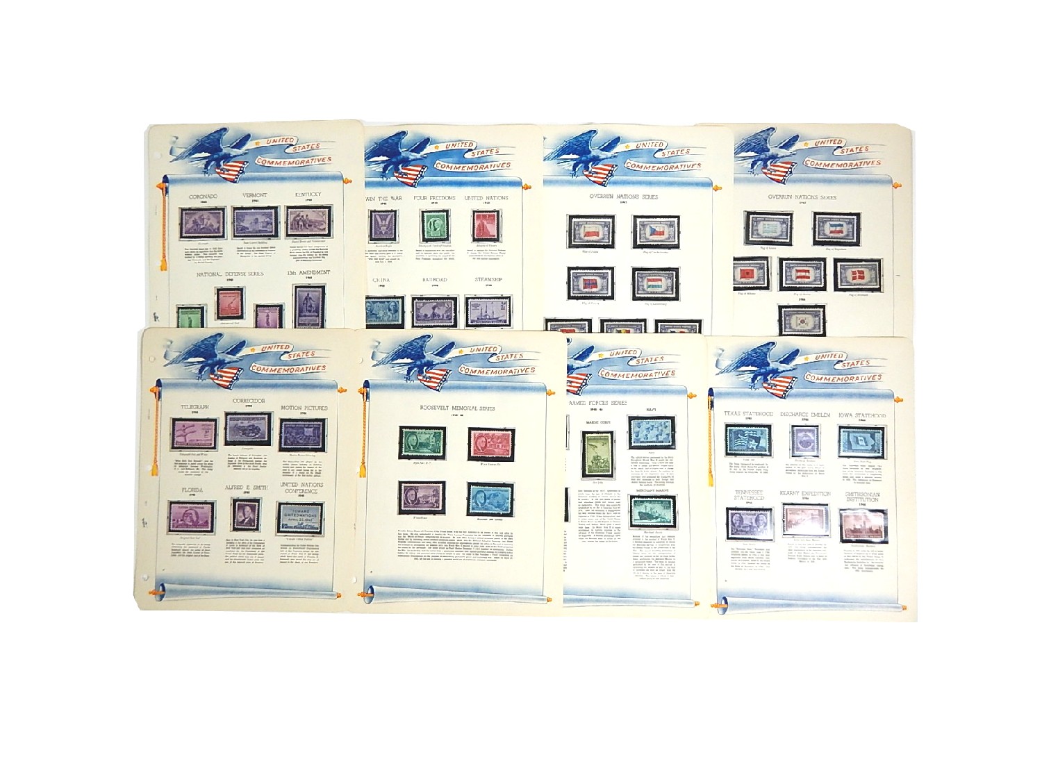 U.S. Commemorative Stamps Collectors Pages 1940-1946 with 47 Stamps