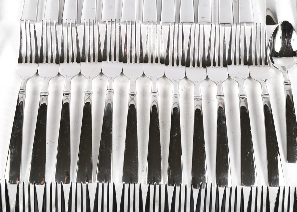 Reed & Barton Stainless Steel Flatware For Twelve