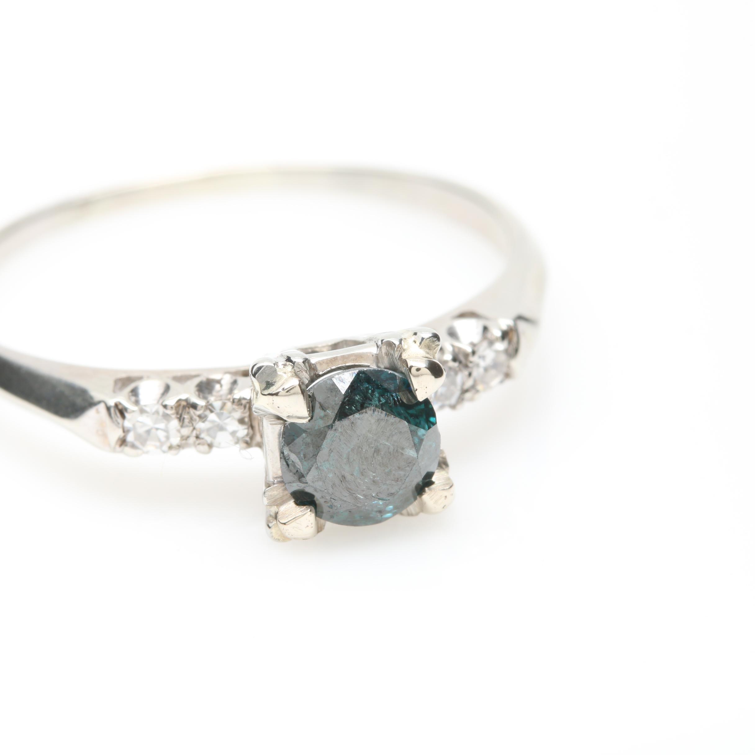 14K White Gold Diamond Ring