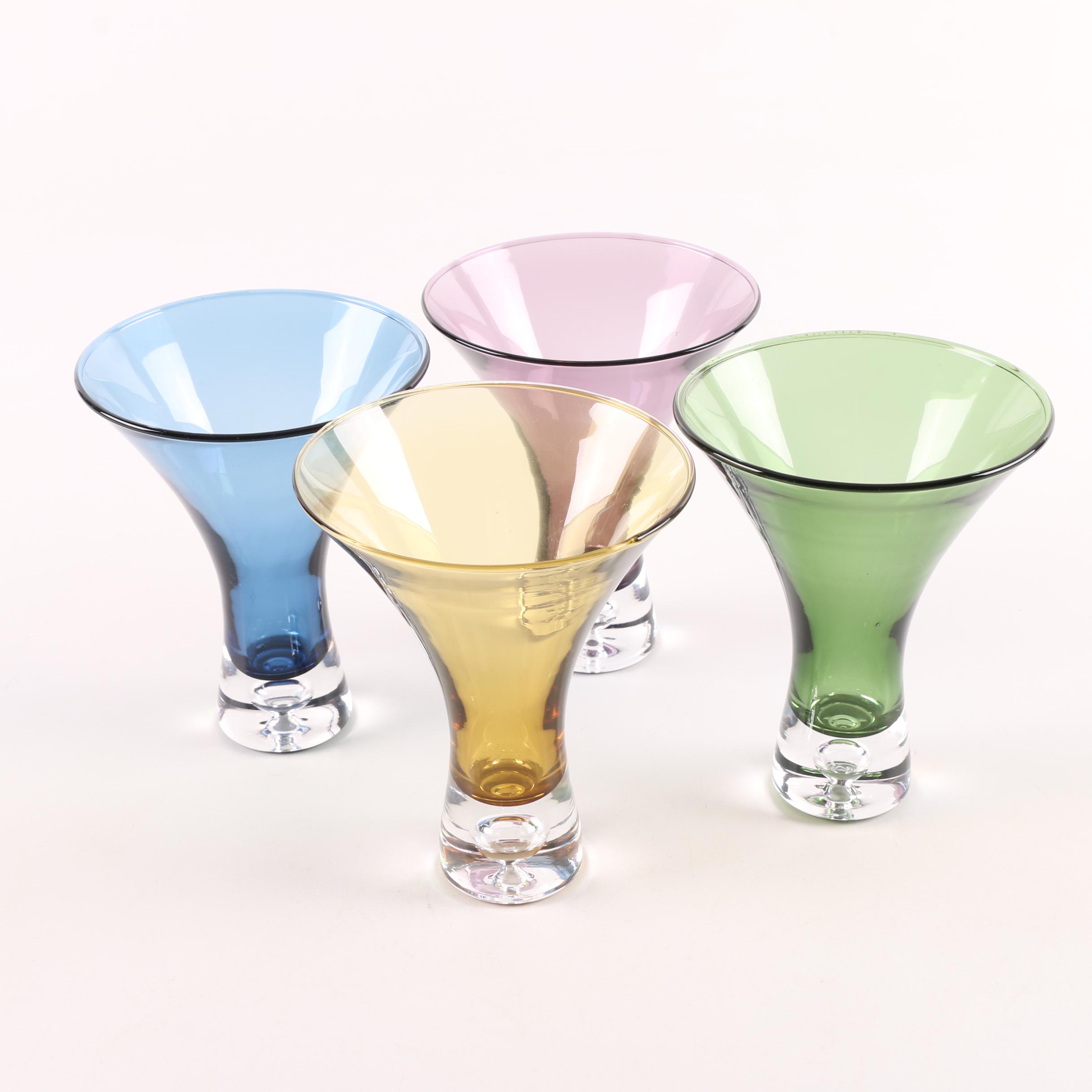 Contemporary Colored Martini Glasses