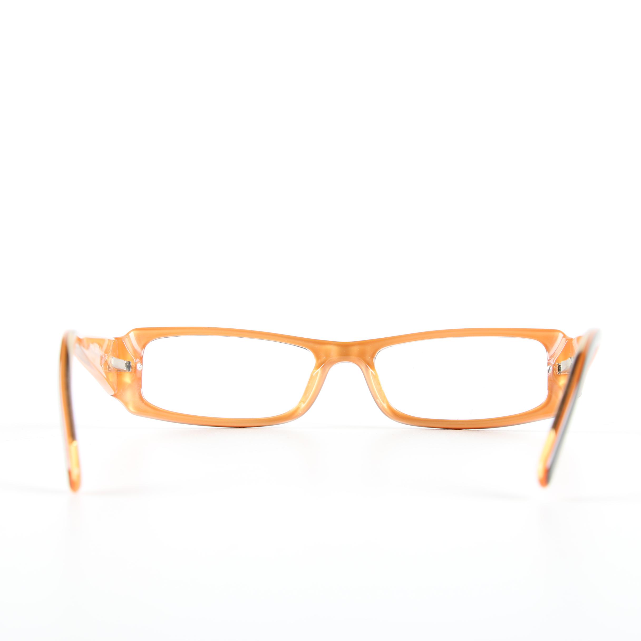 Prada VPR 221 Black and Orange Eyeglasses with Case