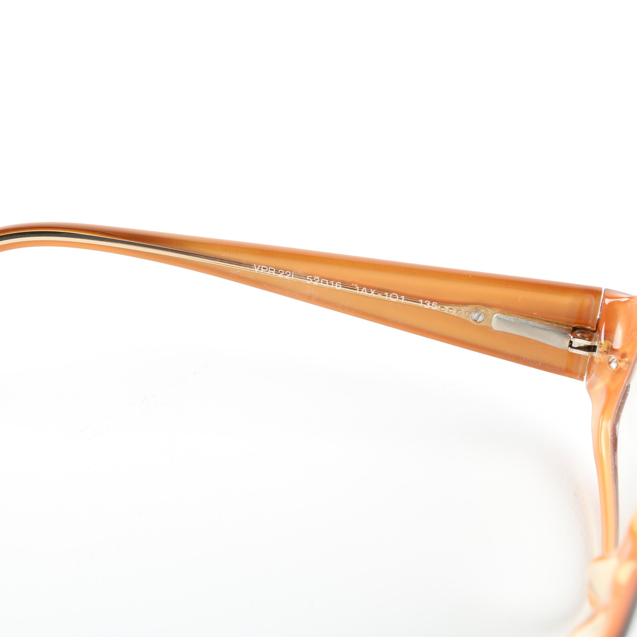 Prada VPR 221 Black and Orange Eyeglasses with Case